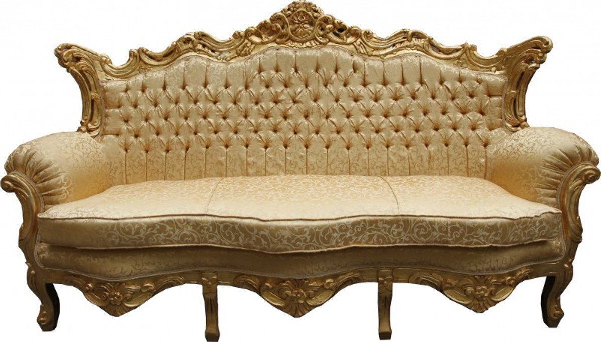 Sofa Padrino Wohnzimmer Gold Casa - Möbel Sofa / Couch Gold Lounge Muster Master Barock