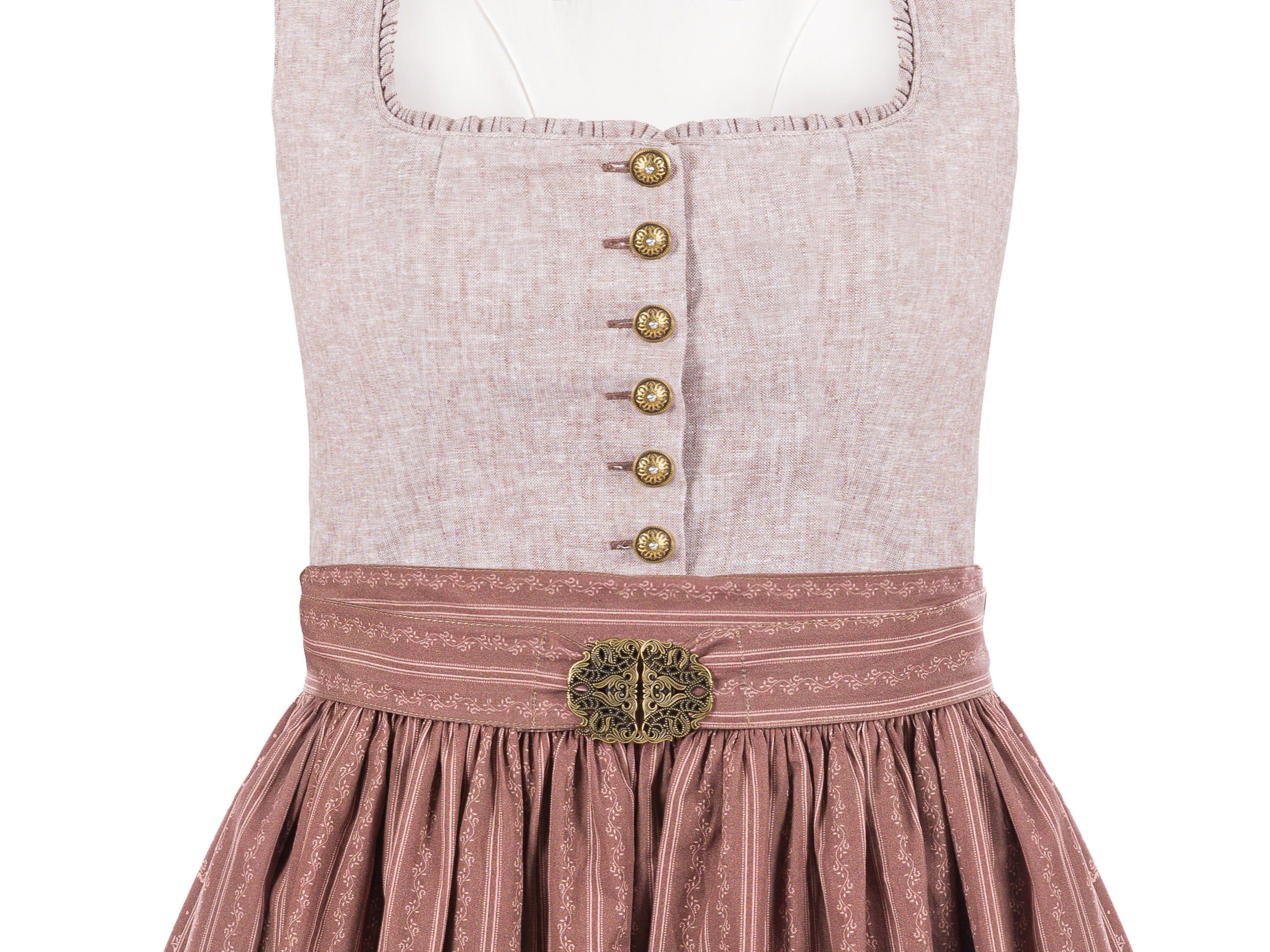 Trachten24.de Dirndl Midi Dirndl Vicki braun (2-tlg) Rockteil 65cm günstig online kaufen