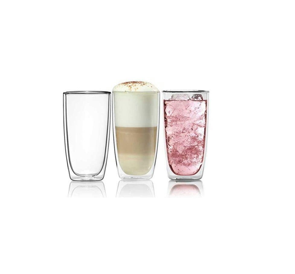 Dimono Latte-Macchiato-Tasse »Doppelwandiges Trinkglas 450ml«, Borosilikat- Glas, Wasser- Longdrink- & Cocktailgläser