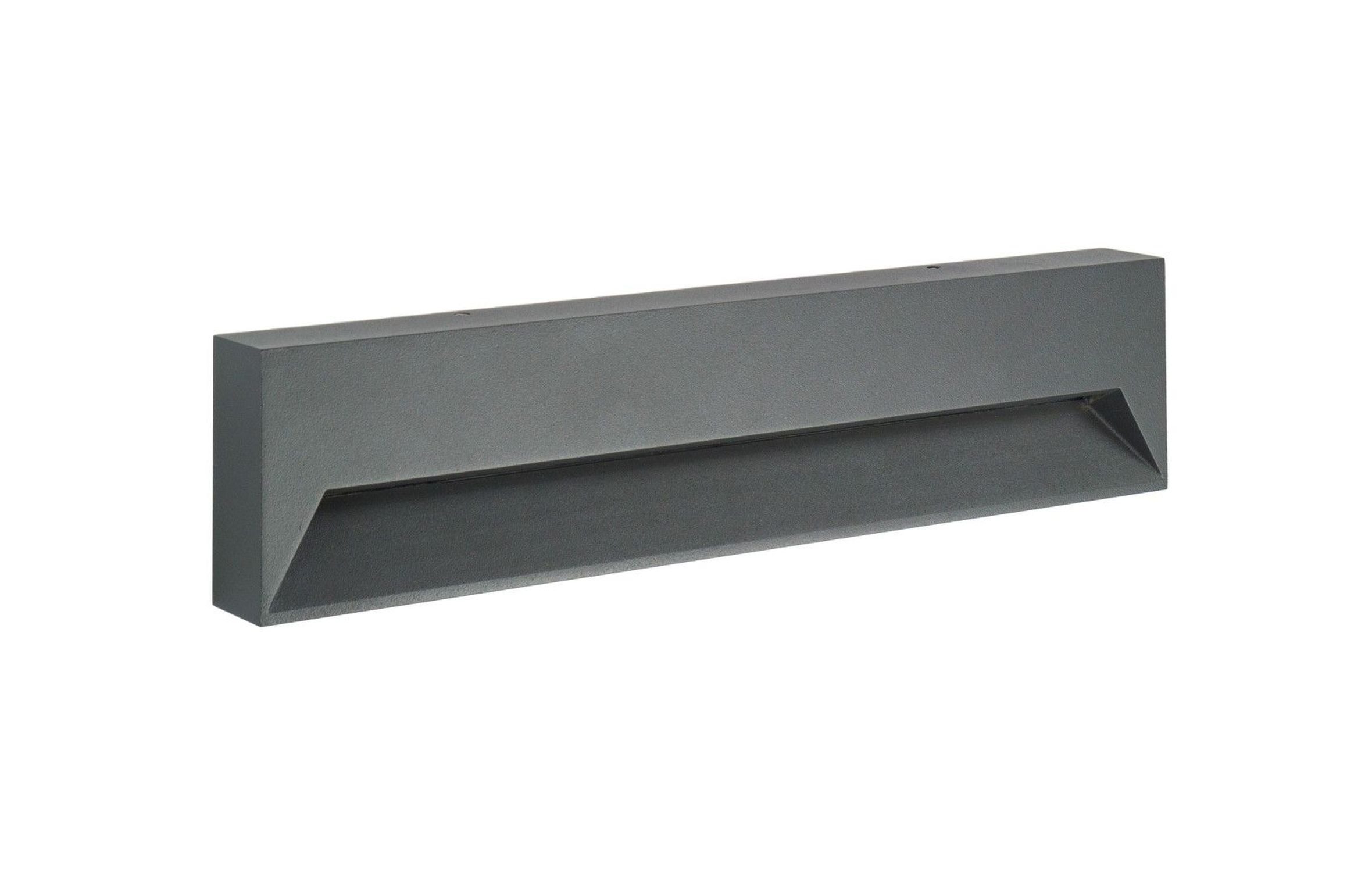 Licht-Erlebnisse Außen-Wandleuchte EIDAN, LED fest integriert, Aluminium Glas LED IP65 32 cm breit Anthrazit länglich 610 lm Modern
