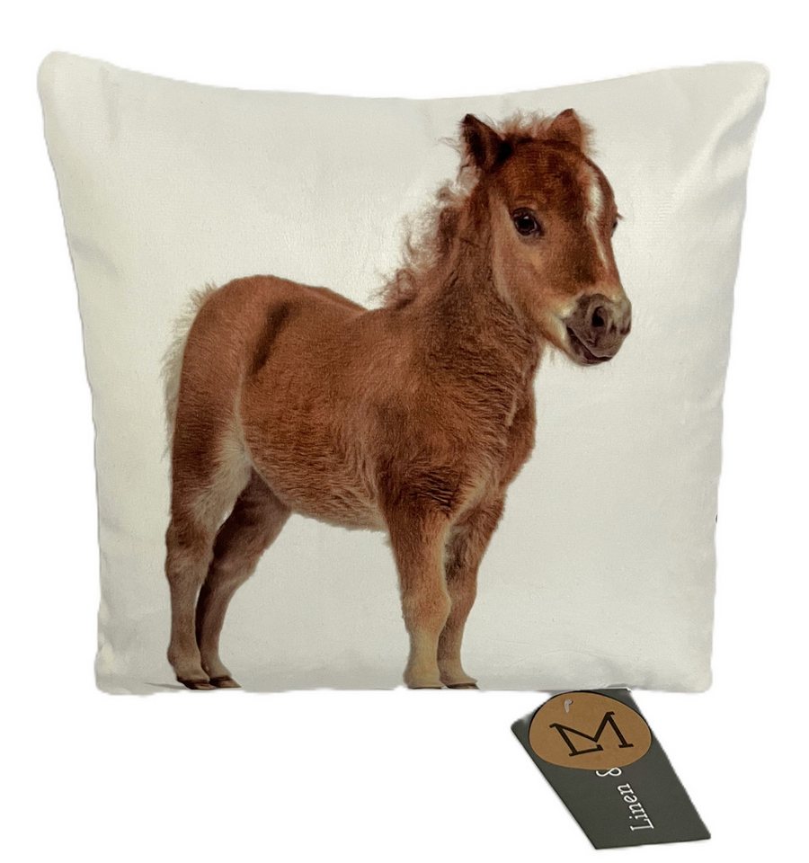Mars & More Dekokissen Kinder Kissen Pony Pferd Samt Klein 25 cm, Extra Klein