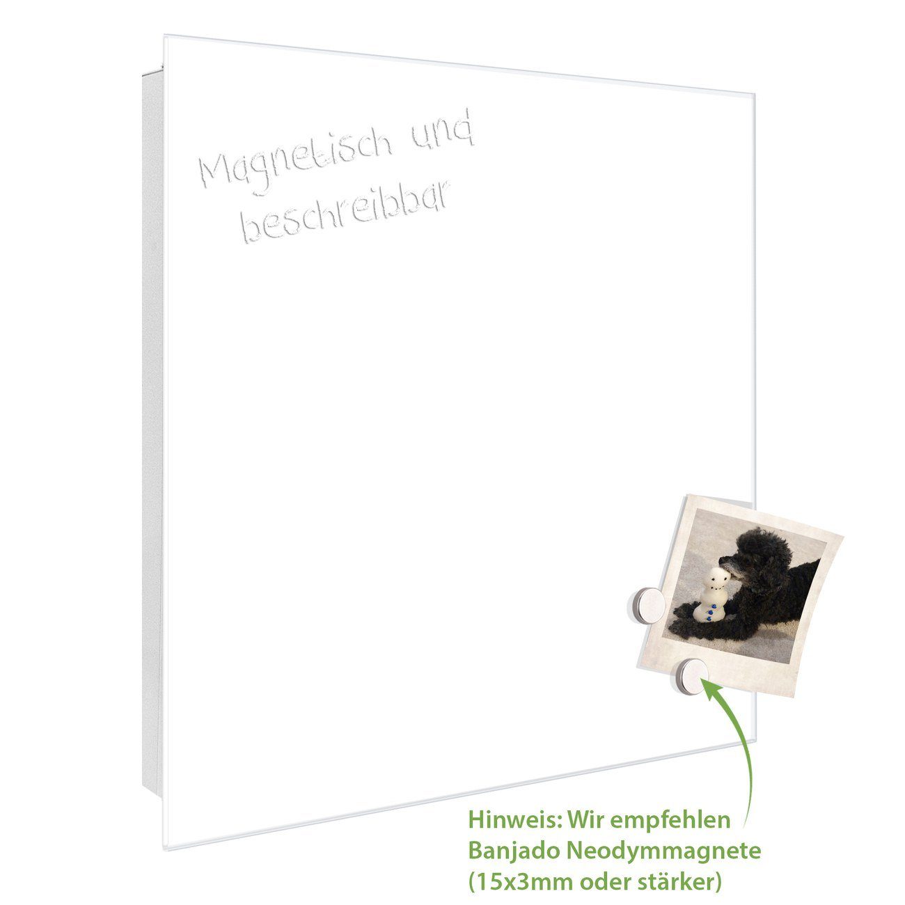 banjado Schlüsselkasten Glas weiß (Stahl Gehäuse, günstig online kaufen