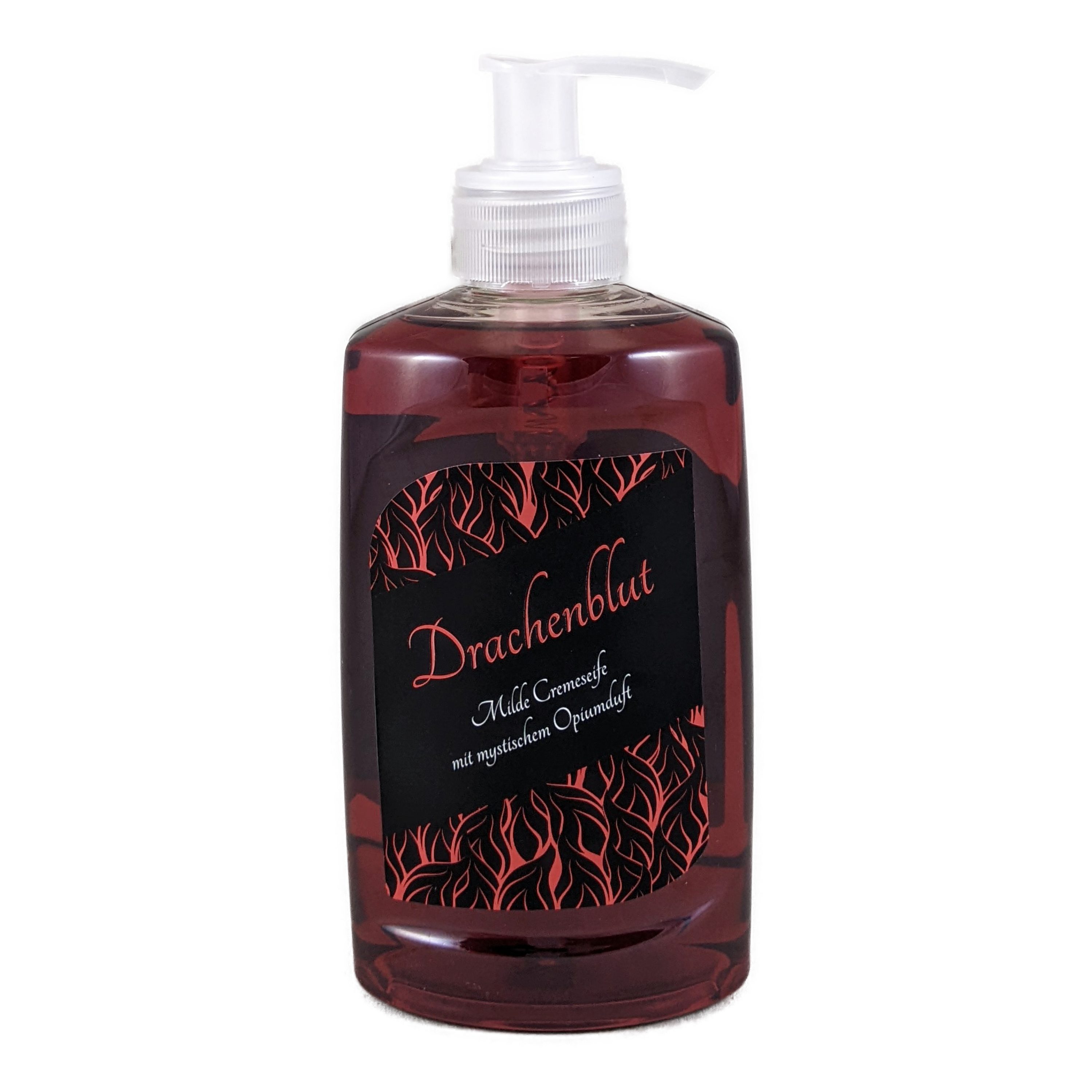 ≈petra Flüssigseife Cremeseife Drachenblut [300 ml] aus der ≈petra Manufaktur, dunkelrot, mystischer Opiumduft mit orientalisch-würziger Note