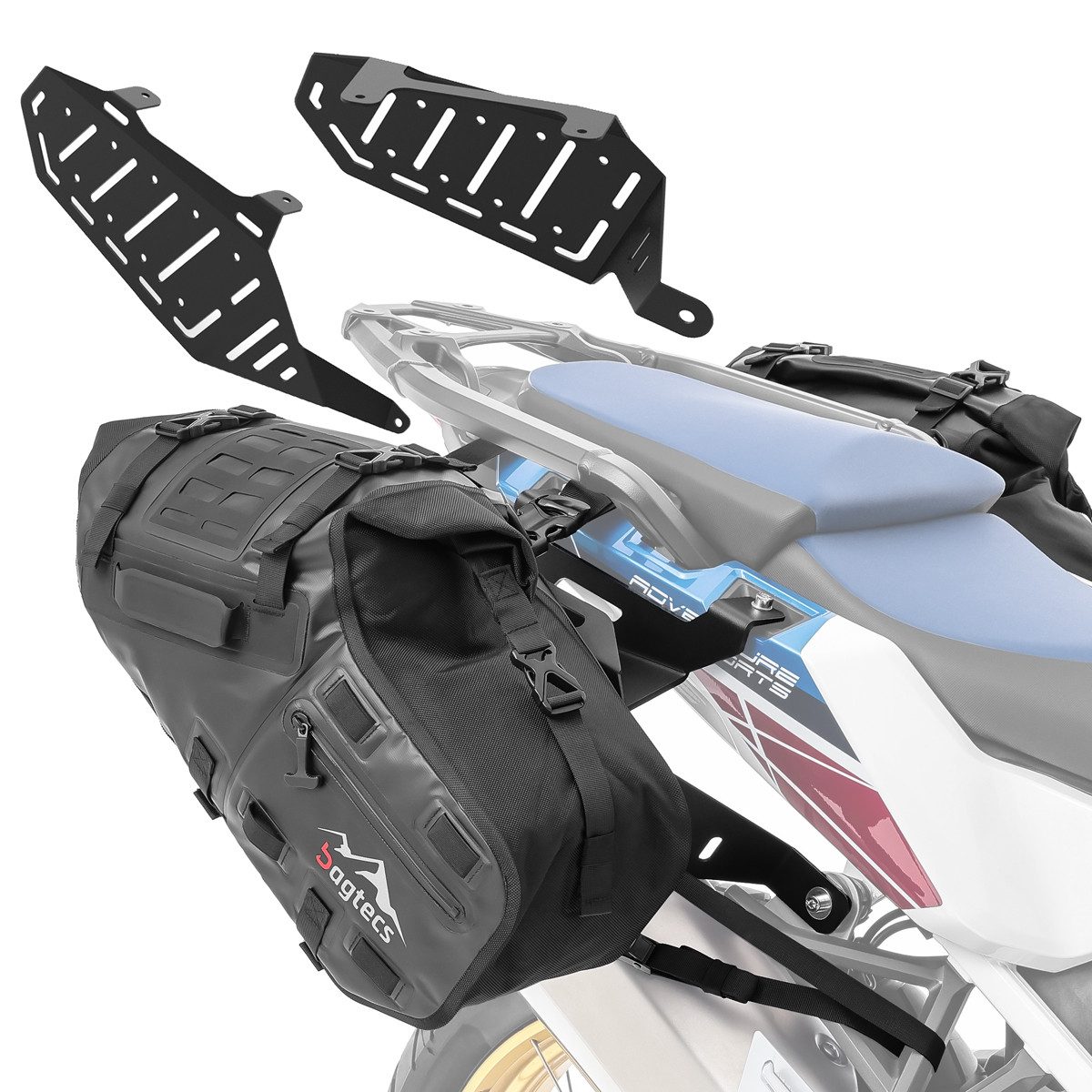 Bagtecs Reisetasche Set Satteltaschen MT142 + Seitenträger für Honda Africa Twin CRF 1100