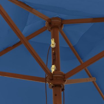 furnicato Sonnenschirm mit Holzmast Azurblau 198x198x231 cm