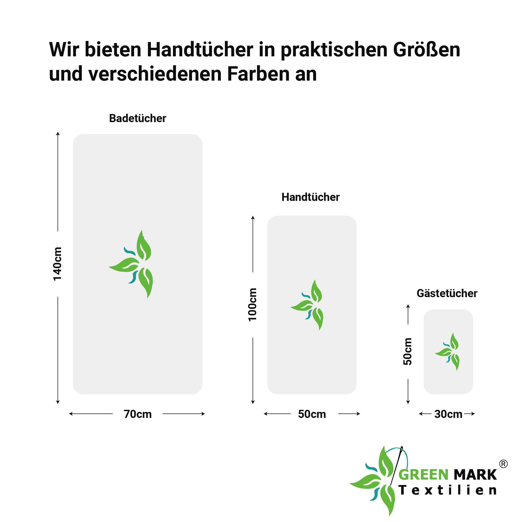 NatureMark Handtuch Set 8 tlg. Frottier Handtuch-Set, 100% Baumwolle (8-St), 4X Gästetücher, 2X Handtücher, 2X Duschtücher, Silber grau – Bild 5 von 5