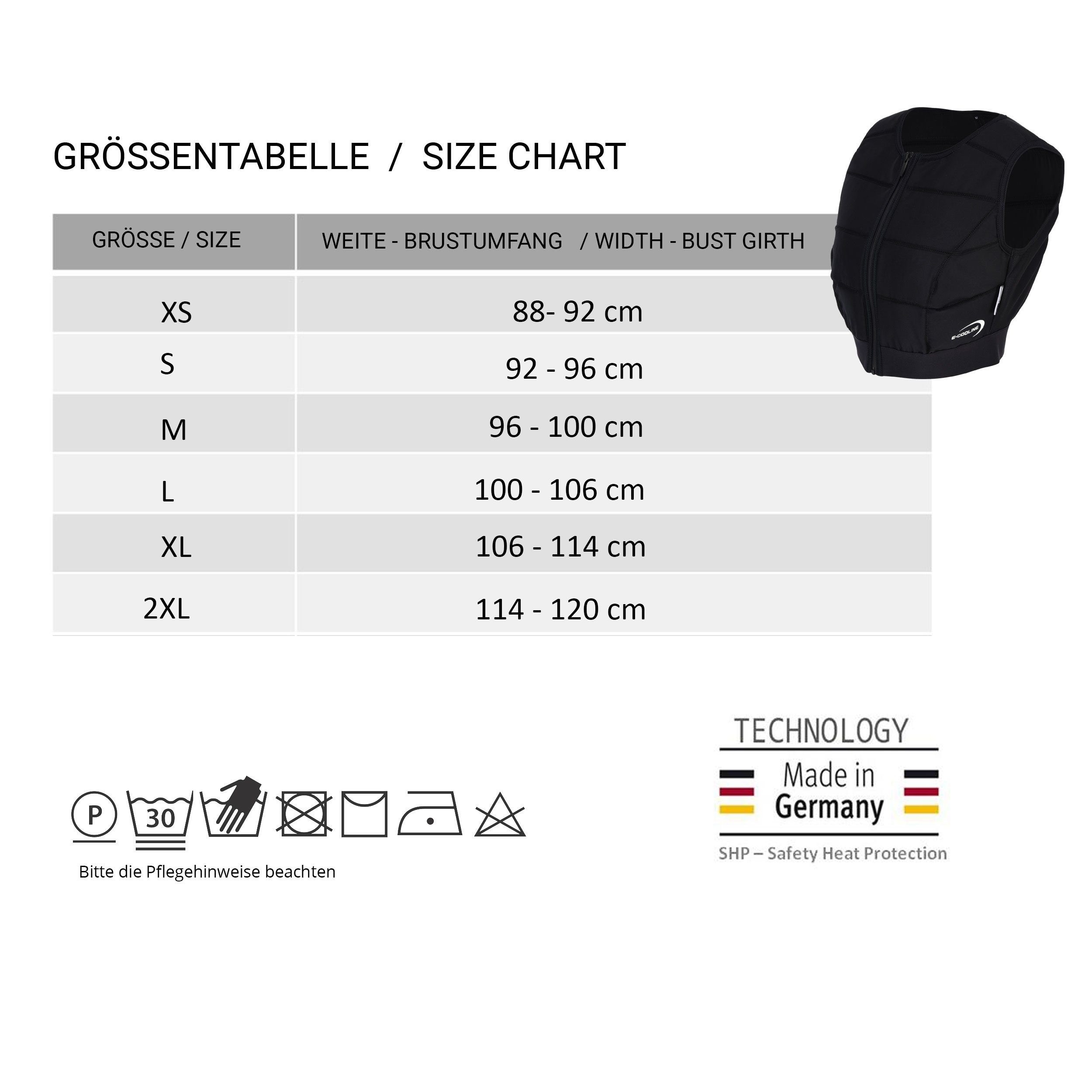 E.COOLINE Funktionsweste Powercool SX3 KühlTankTop - Kühlung durch Aktivierung mit Wasser stundenlange Kühlung nach Aktivierung mit Wasser