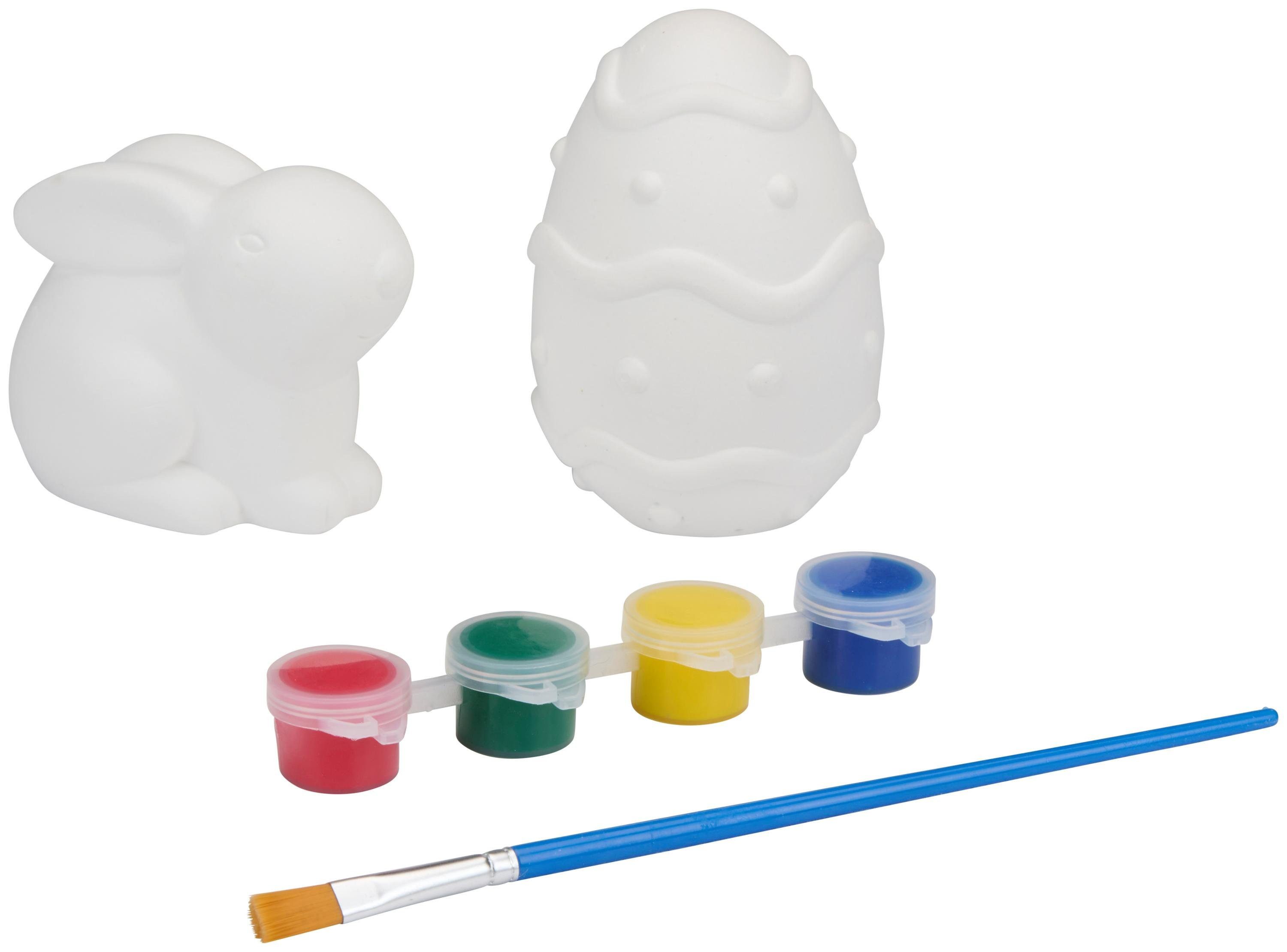 Bambelaa! Osterfigur Oster Bastelset Kinder Gipsfiguren Hase Ei bemalen Osterdeko