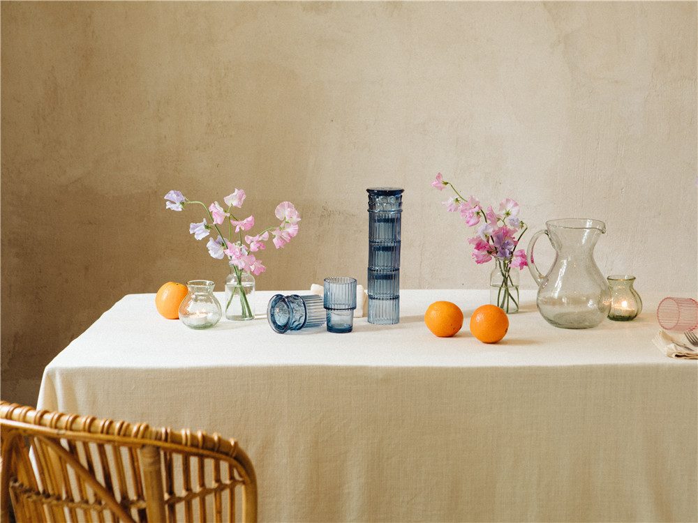 DOIY Glas Athena Gläserset 4er Set, Glas, Form griechischer Säule, ca. Ø 9 x 29 cm