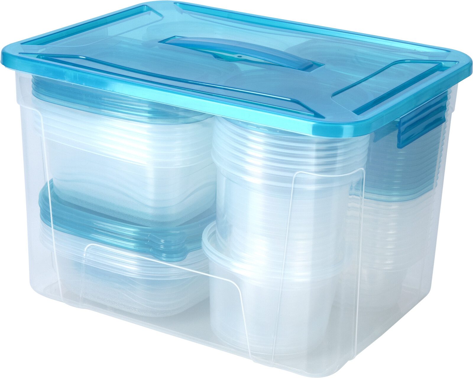 Koopman Vorratsdose Aufbewahrung Küche XXL Türkis 100 Tlg. Set, Kunststoff, (100-tlg), 100tlg, XXL-Set, Vorratsbehälter, mit Deckel, Kunststoff