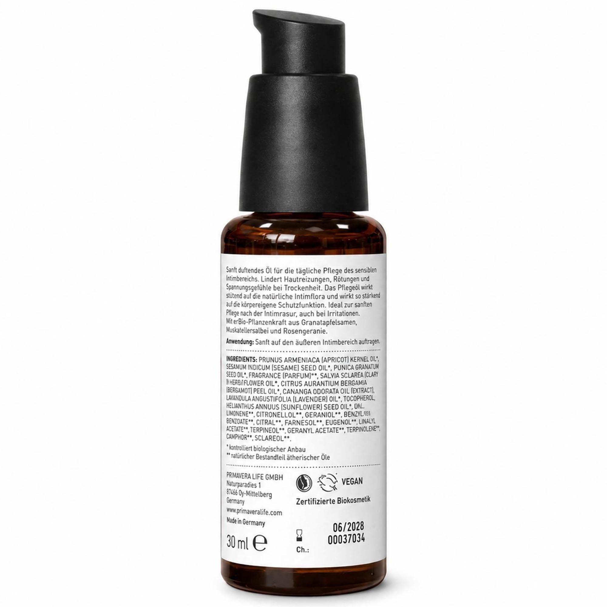 Primavera Life GmbH Intimpflege Primavera INTIMPFLEGE ÖL Bio 30ml