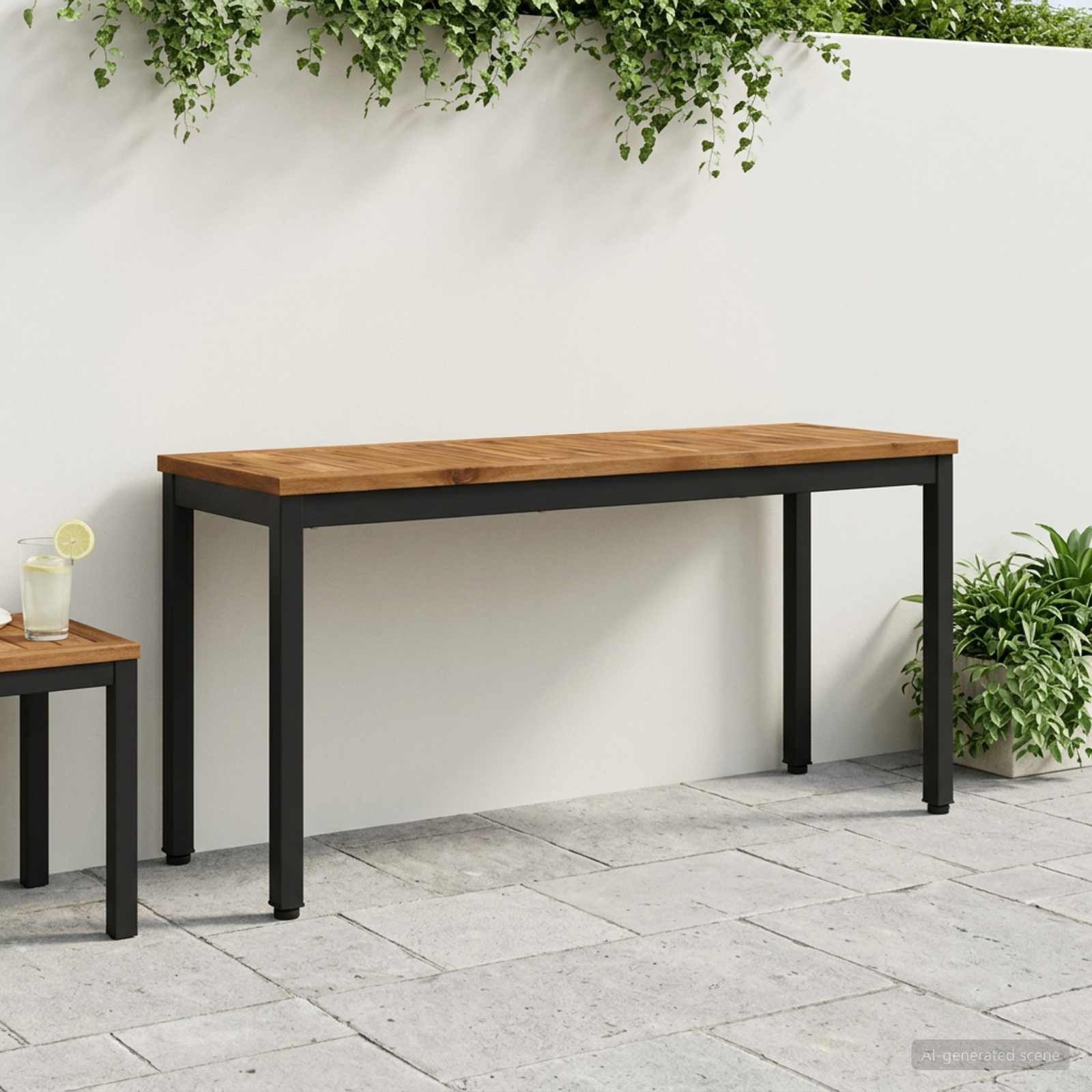 vidaXL Gartenbank Gartenbank 108,5 x 35 x 45 cm Massivholz Rechtwinklig (1-St)
