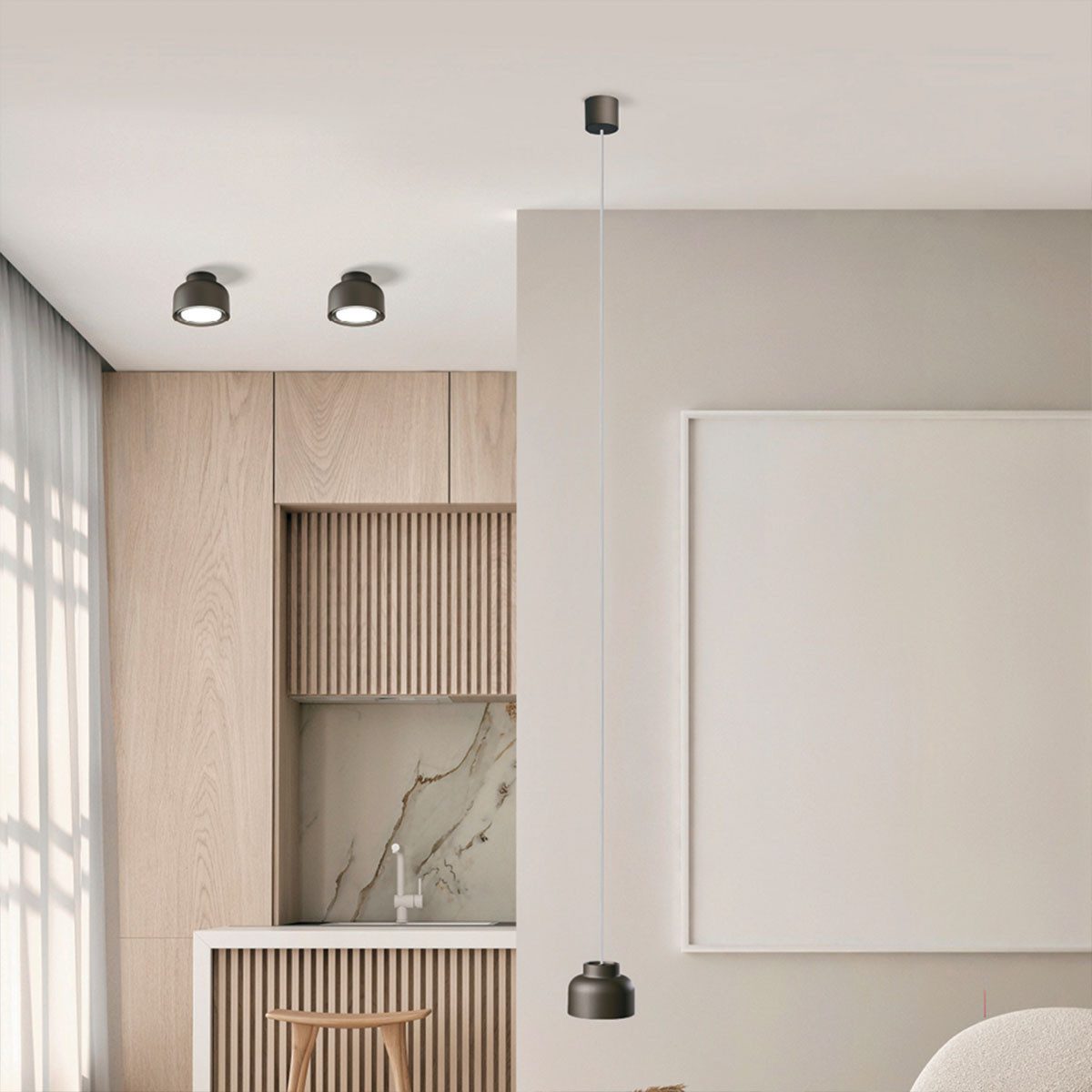 Vivida International Hängeleuchten Bottone Pendelleuchte, Ø: 10,6 cm, Weiß, LED wechselbar, Hängelampe