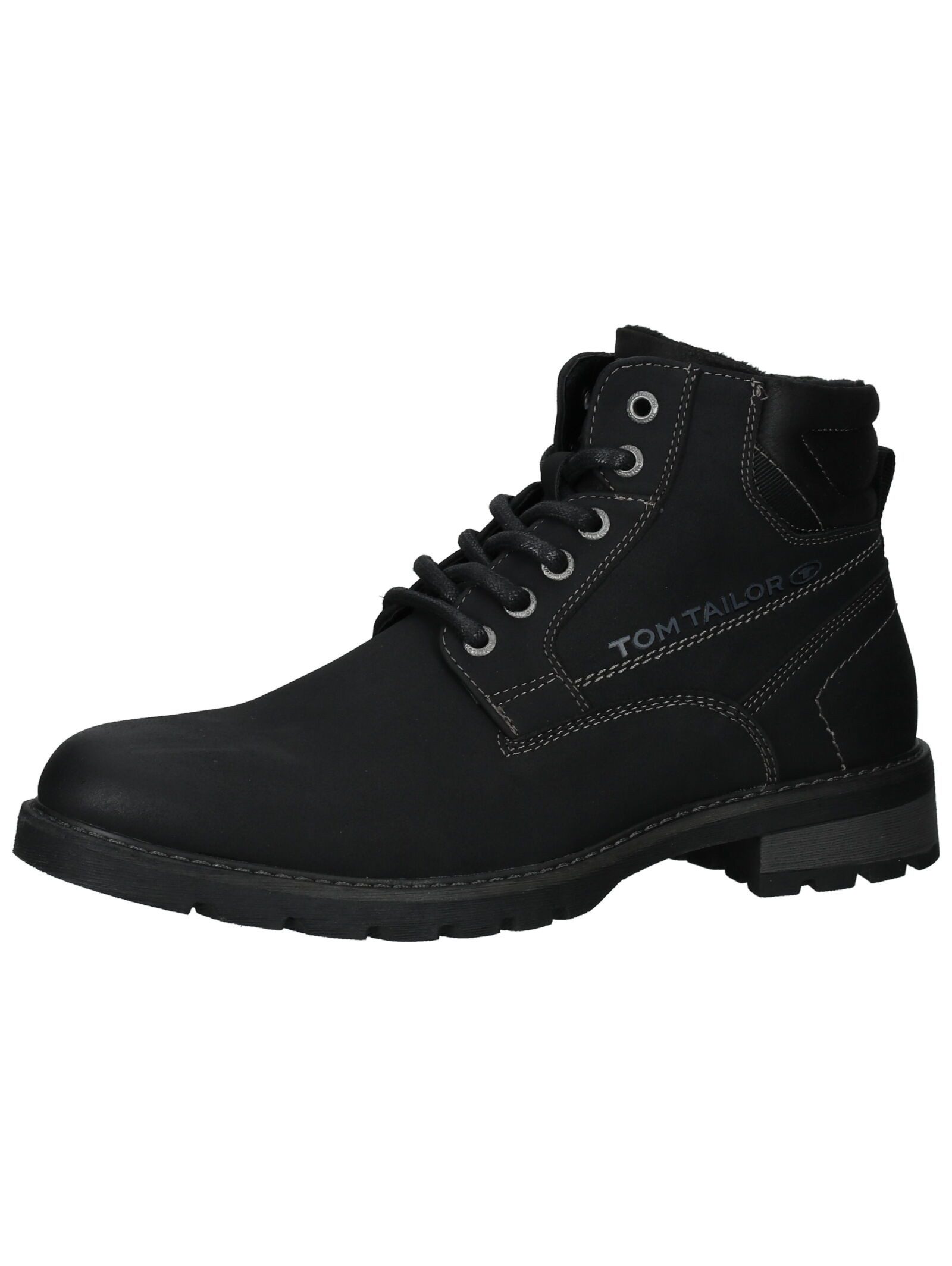 Stiefelette Lederimitat/Textil . Schnürstiefelette