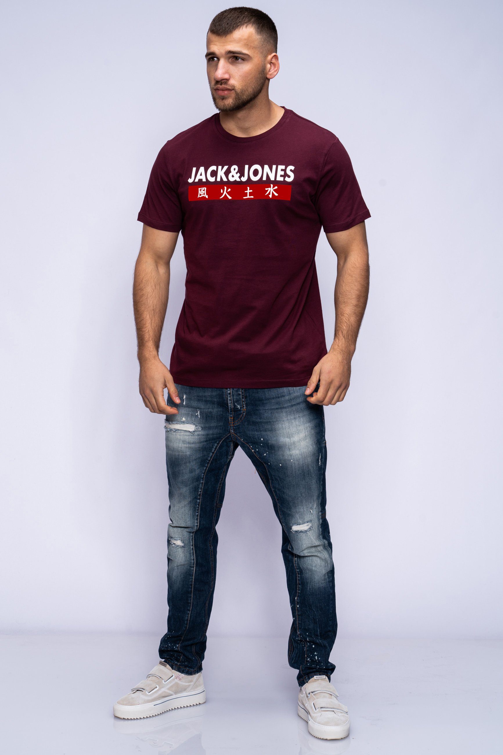Jack & Jones Print-Shirt ELEMENTS TEE SS CREW NECK Kurzarmshirt aus Baumwol günstig online kaufen