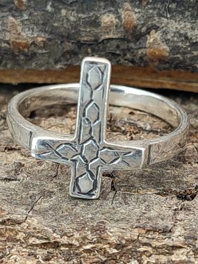 Kiss of Leather Silberring Ring Kreuz, Gr. 46-66 (kr17) - Silber