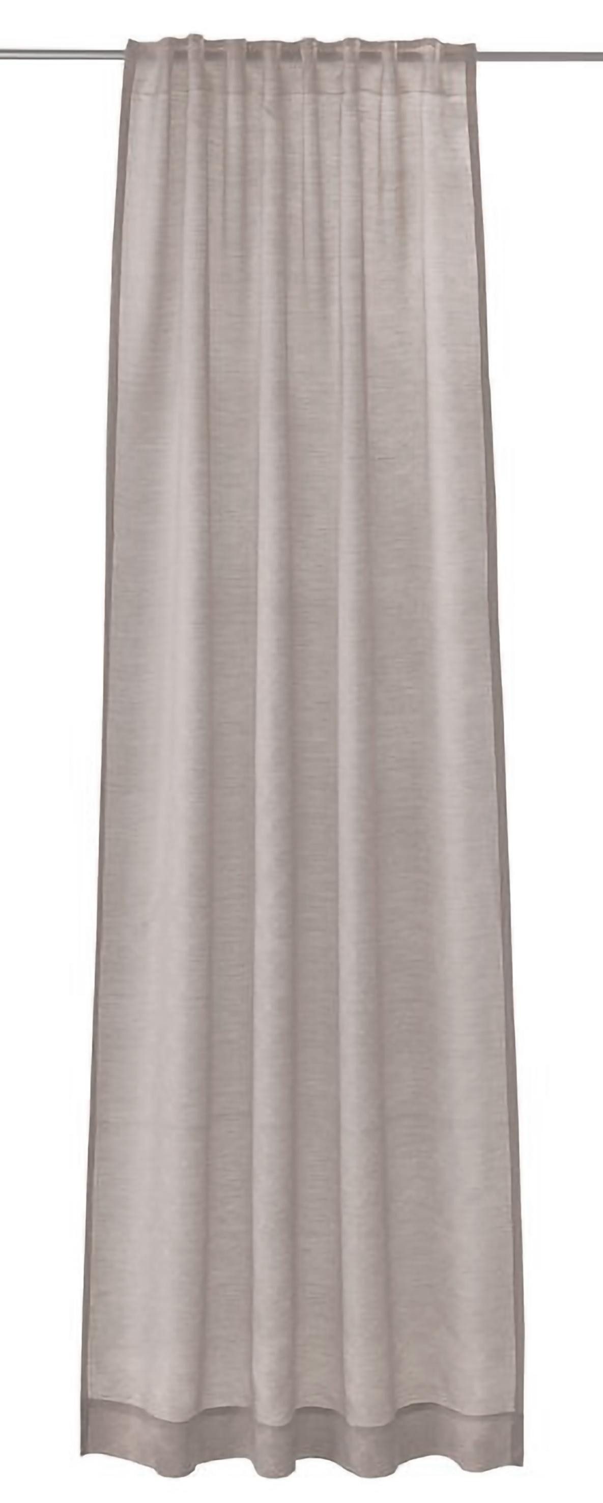 JOOP! Vorhang Verdeckter Schlaufenschal J! GLARE, 130 x 250 cm, verdeckte Schlaufen, halbtransparent, Polyester, Taupe, mit Kornblumenmuster