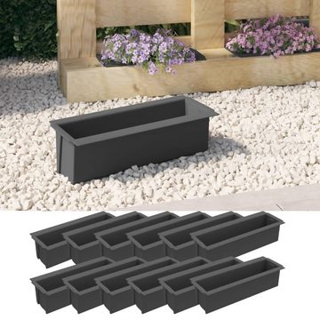 vidaXL Blumentopf Pflanzkasten für Europaletten 12 Stk. Grau 36x13,5x9,5 cm PP (12 St)