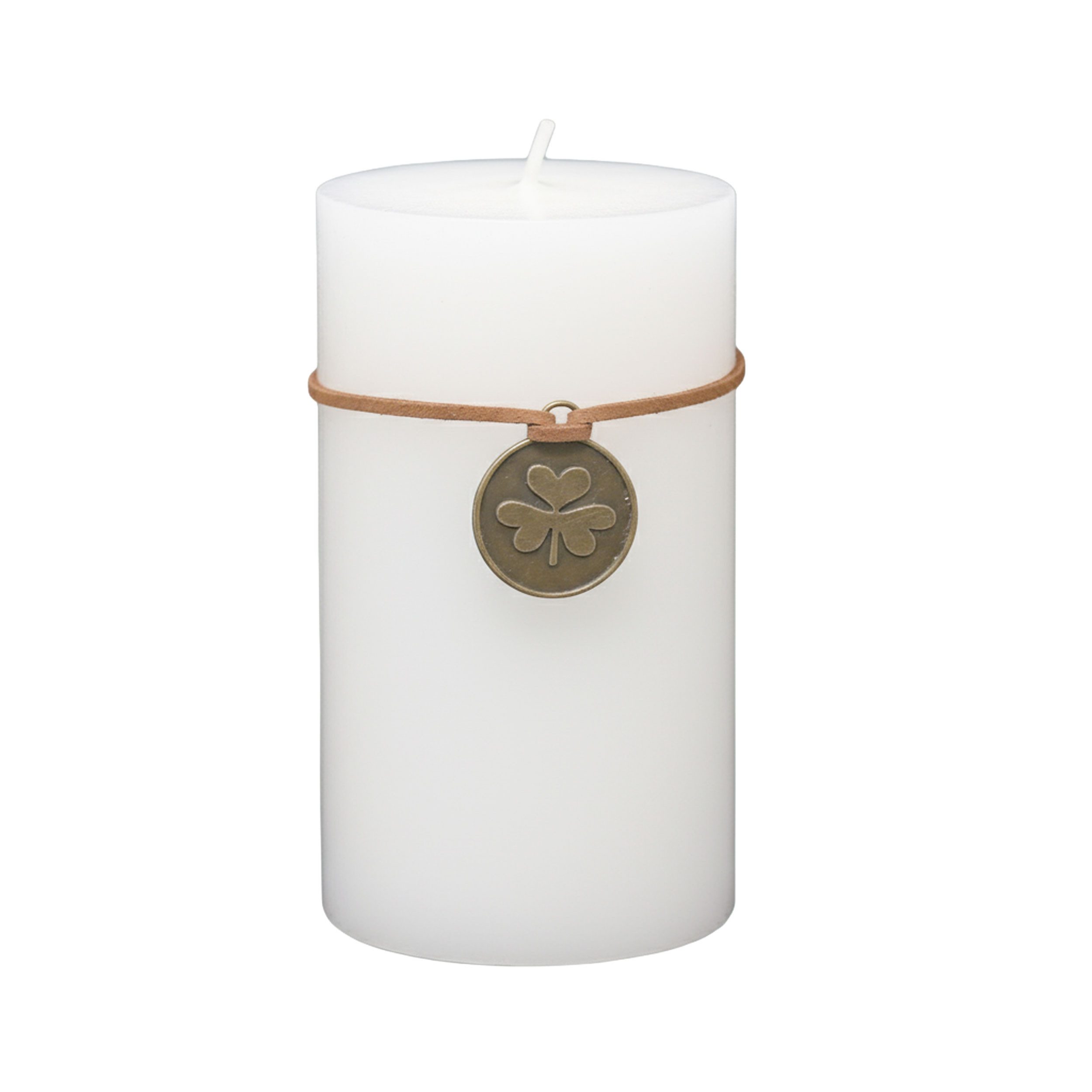 B&S Stumpenkerze Trendkerze durchgefärbt marmoriert wollweiss günstig online kaufen