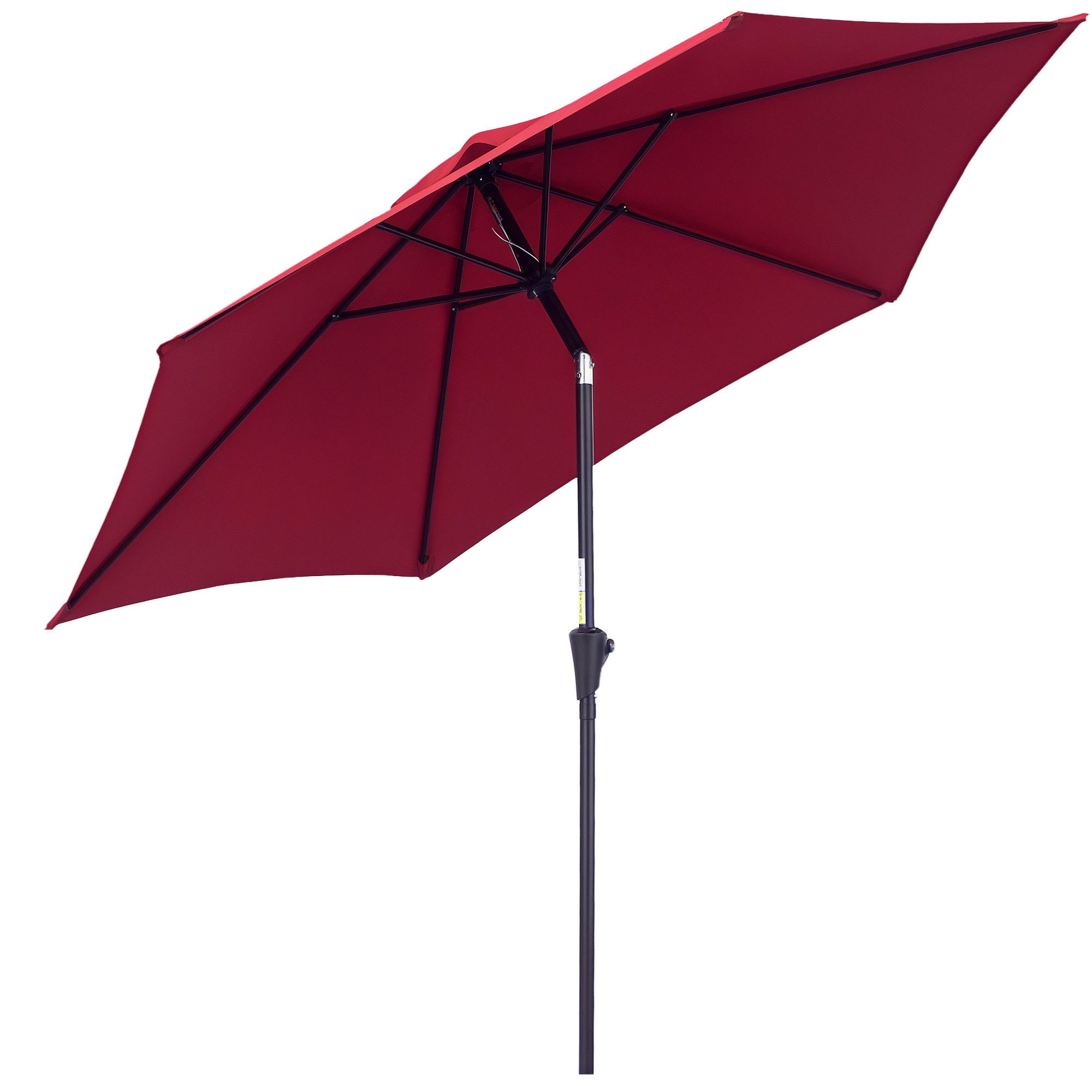 Outsunny Sonnenschirm Marktschirm mit Handkurbel, aus Alu 180/ Polyester, L günstig online kaufen