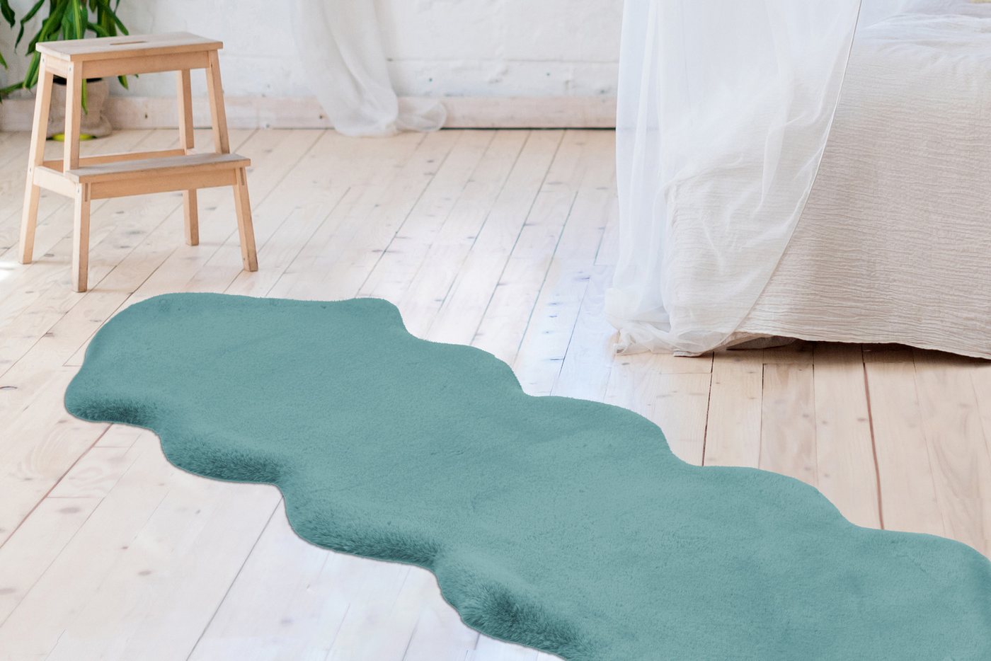 Arte Espina Fellteppich Rabbit 300, fellförmig, Höhe: 35 mm, Kunstfell, Kaninchenfell-Haptik, supersoft, ideal als Bettvorleger