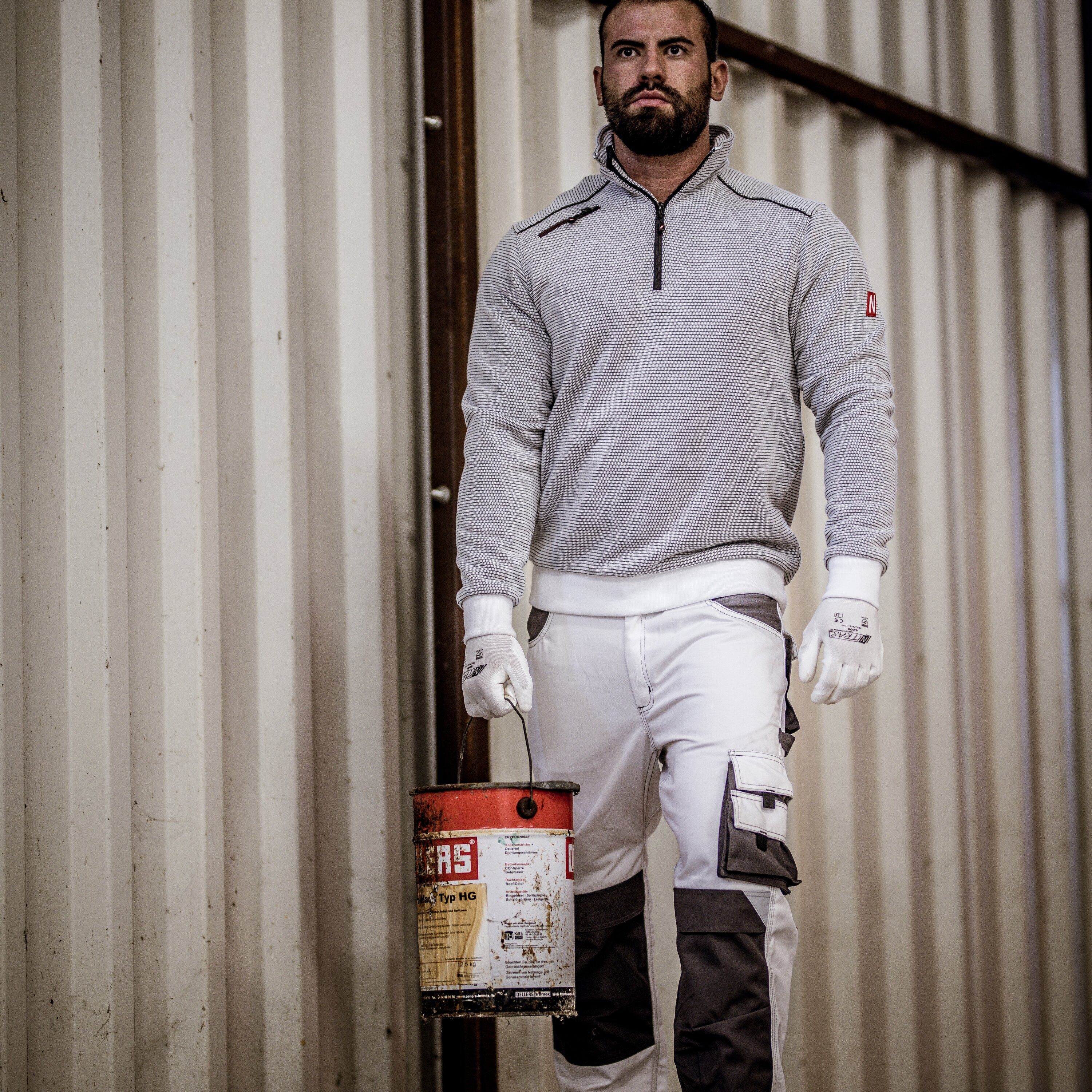 Nitras Stehkragenpullover Arbeitspulloer Pullover Motion Tex Plus