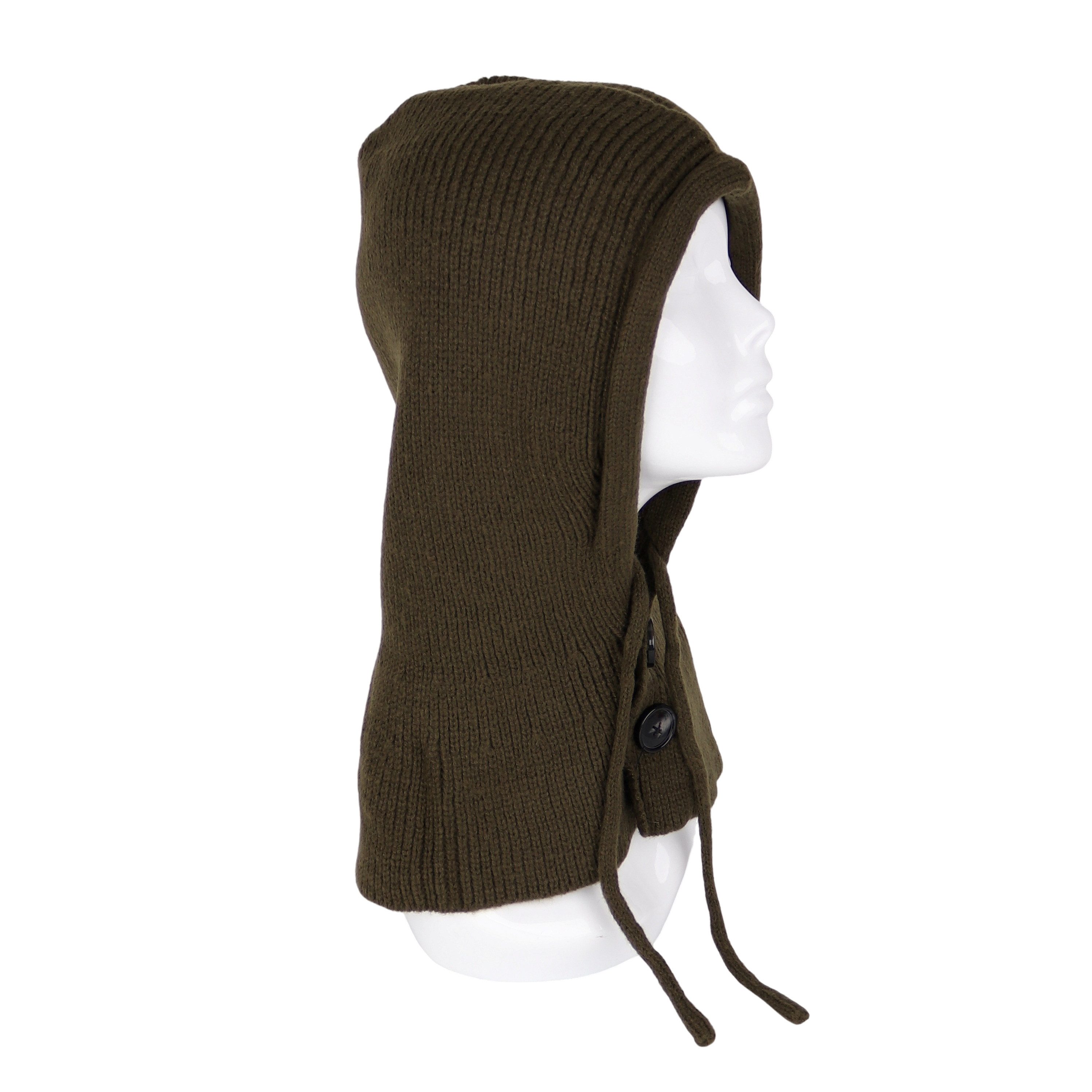 MIRROSI Strickmütze Damen BALACLAVA mit Zopfmuster oder Unifarben Wintermüt günstig online kaufen