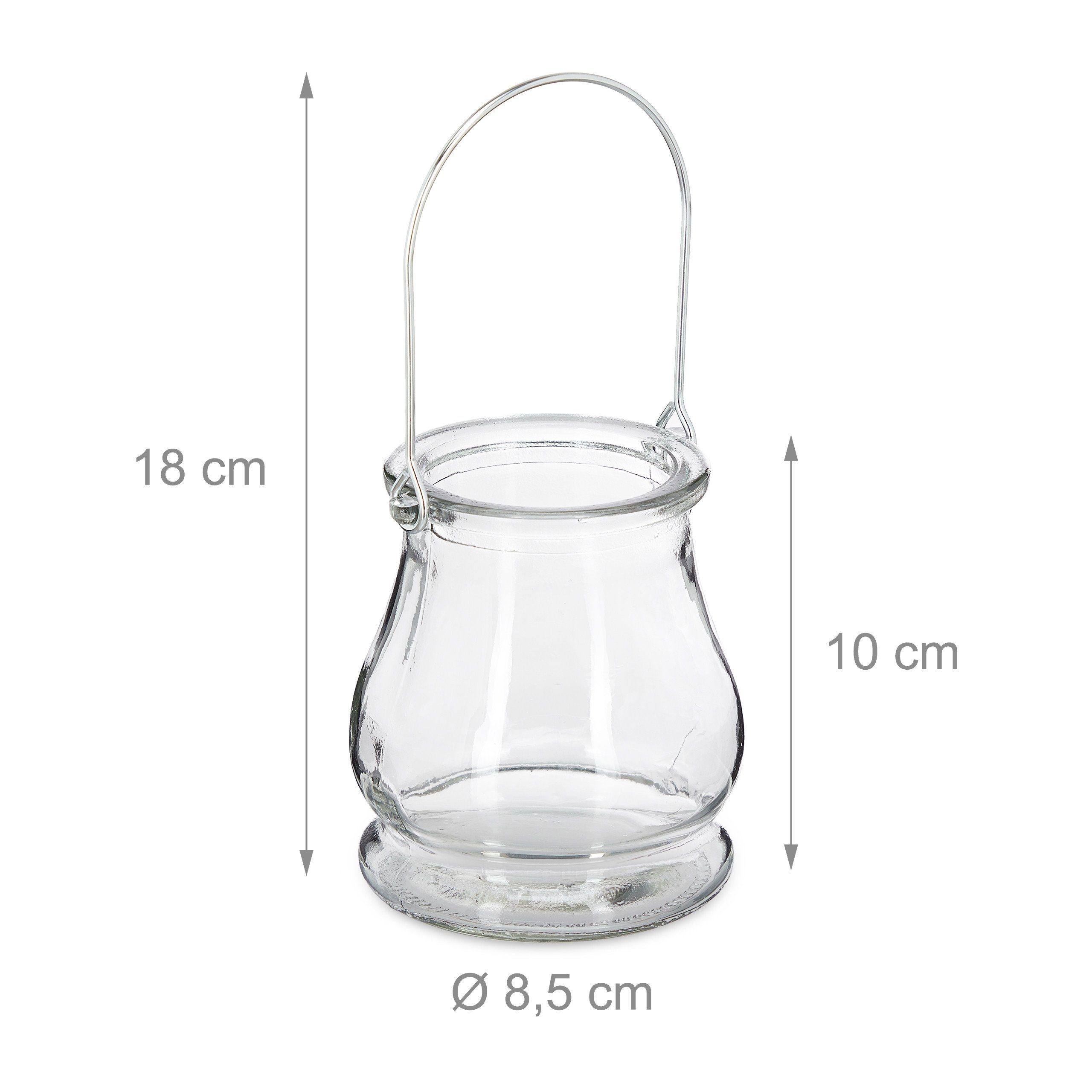 relaxdays Windlicht Transparentes Windlicht im 12er Set (12 St) – Bild 4 von 5
