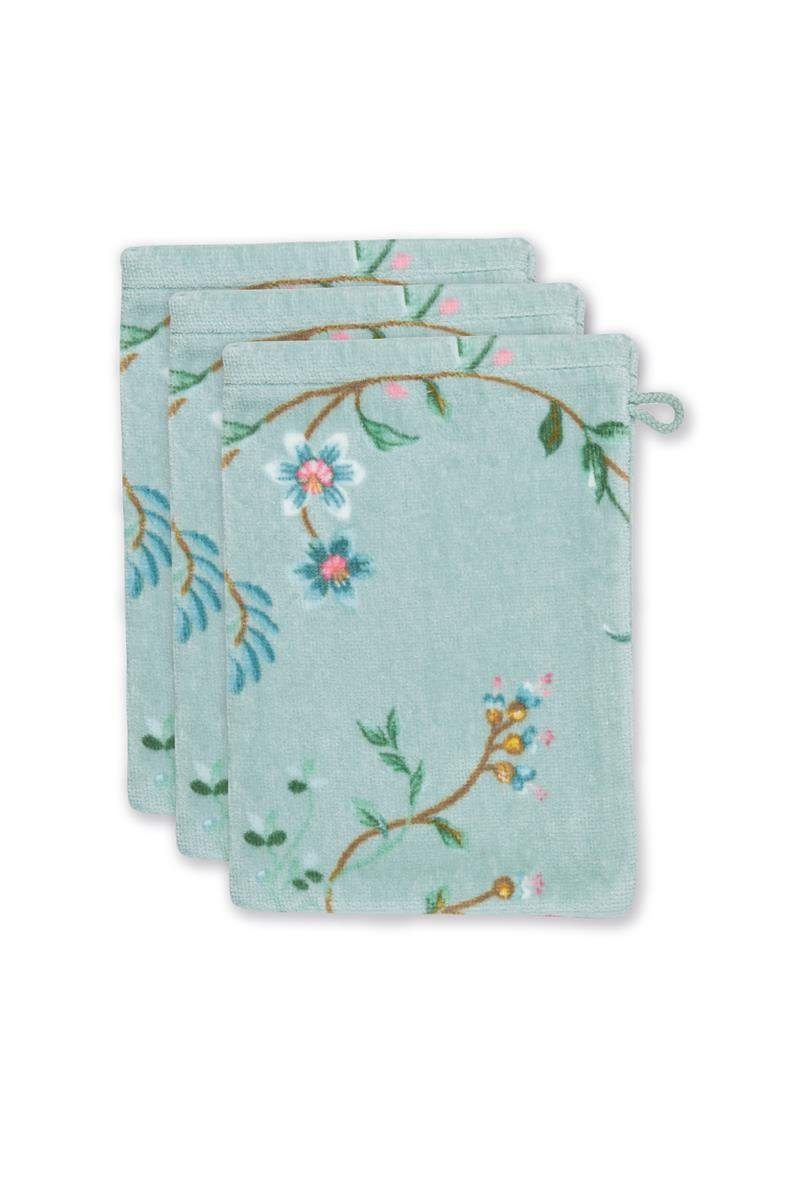 PiP Studio Handtuch Les Fleurs Blue 16X22 Set A 3 Blau 100% Cotton, terry v günstig online kaufen