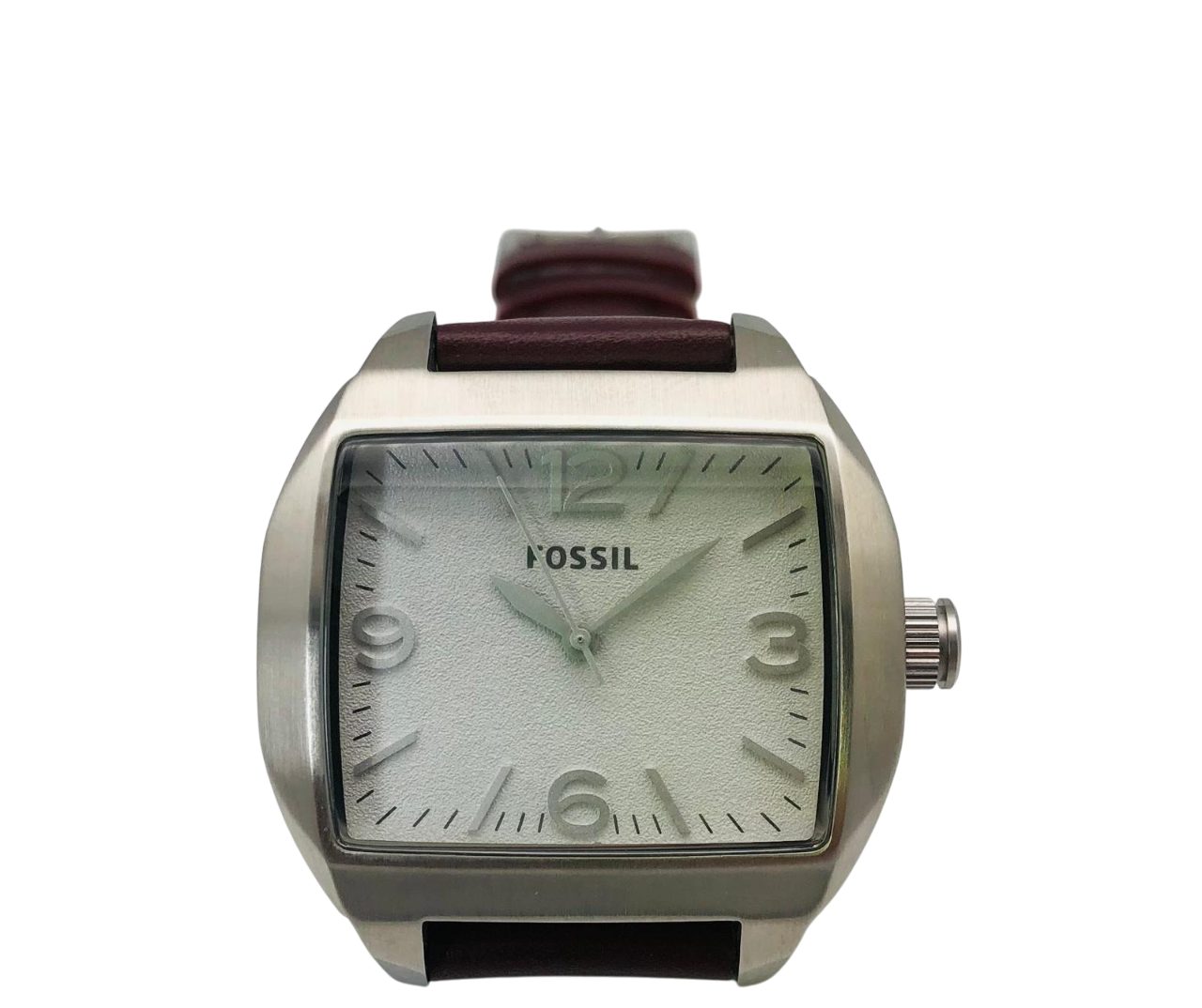 Fossil Quarzuhr Damenuhr Edelstahl Lederband Silber Bordeauxrot - C181001-5 günstig online kaufen