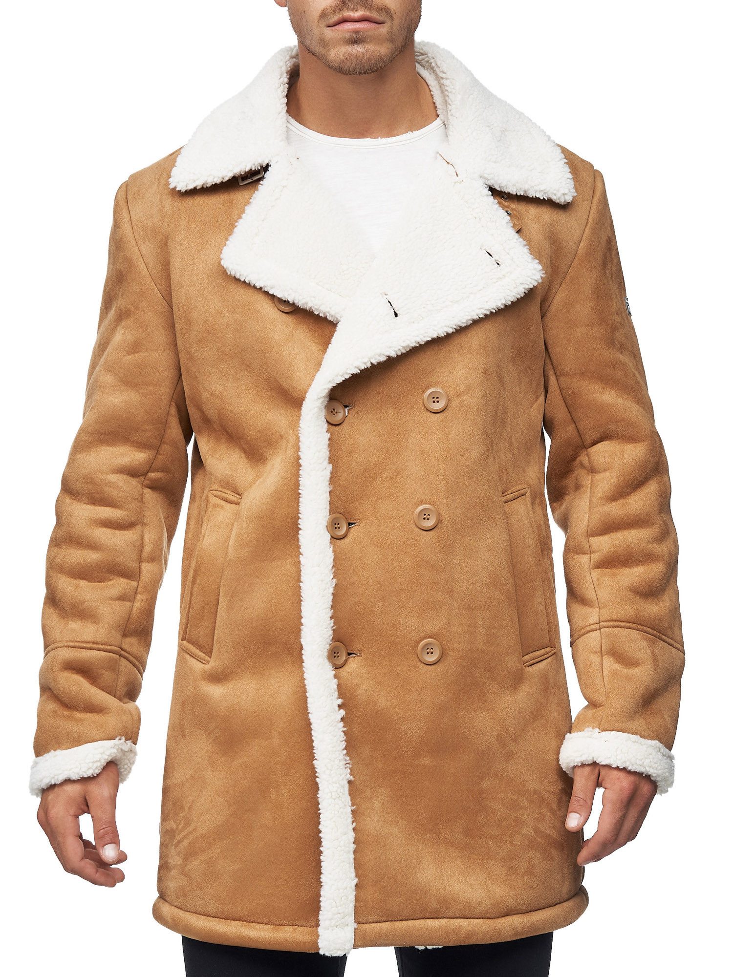 Indicode Wintermantel Herren Barlow Mantel Winter Herrenmantel mit kuscheligem Innenfutter