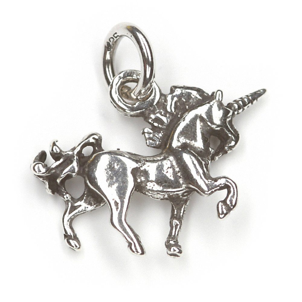 NKlaus Kettenanhänger Kettenanhänger Einhorn 925 Pferd 1,5 Silberschmuck cm Silber mi, für Sterling Damen 925 Silber