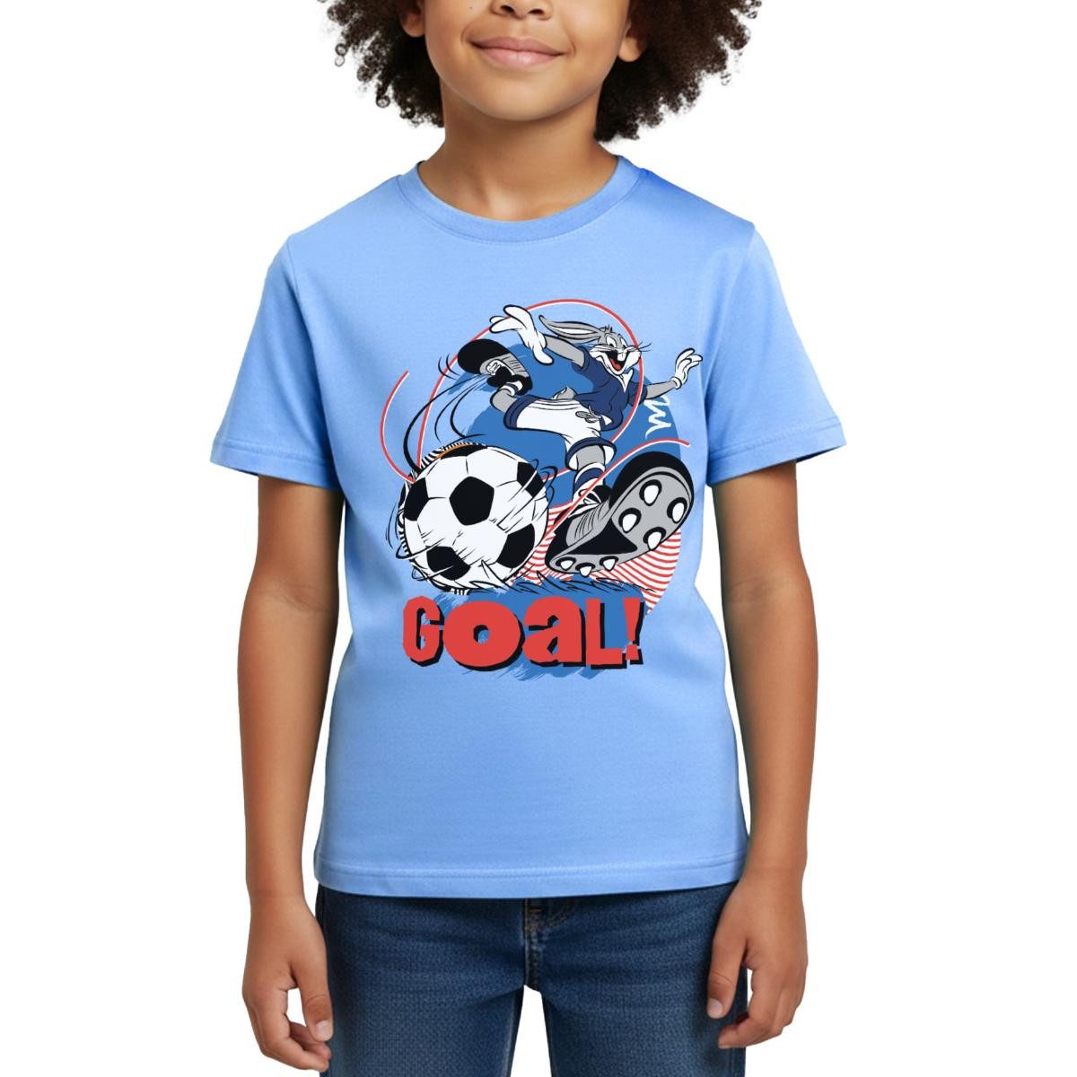 T-Shirt Looney Tunes Bugs Bunny Fußball Goal Kinder T-Shirt
