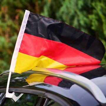ARLI Flagge Autoflagge Deutschland 45x30cm Robust Deutschlandflagge für Auto Fahne Autofahne (Autofahne, 1-St., Packung), 45x30cm dicker Stab inklusive Halterungs-Clip