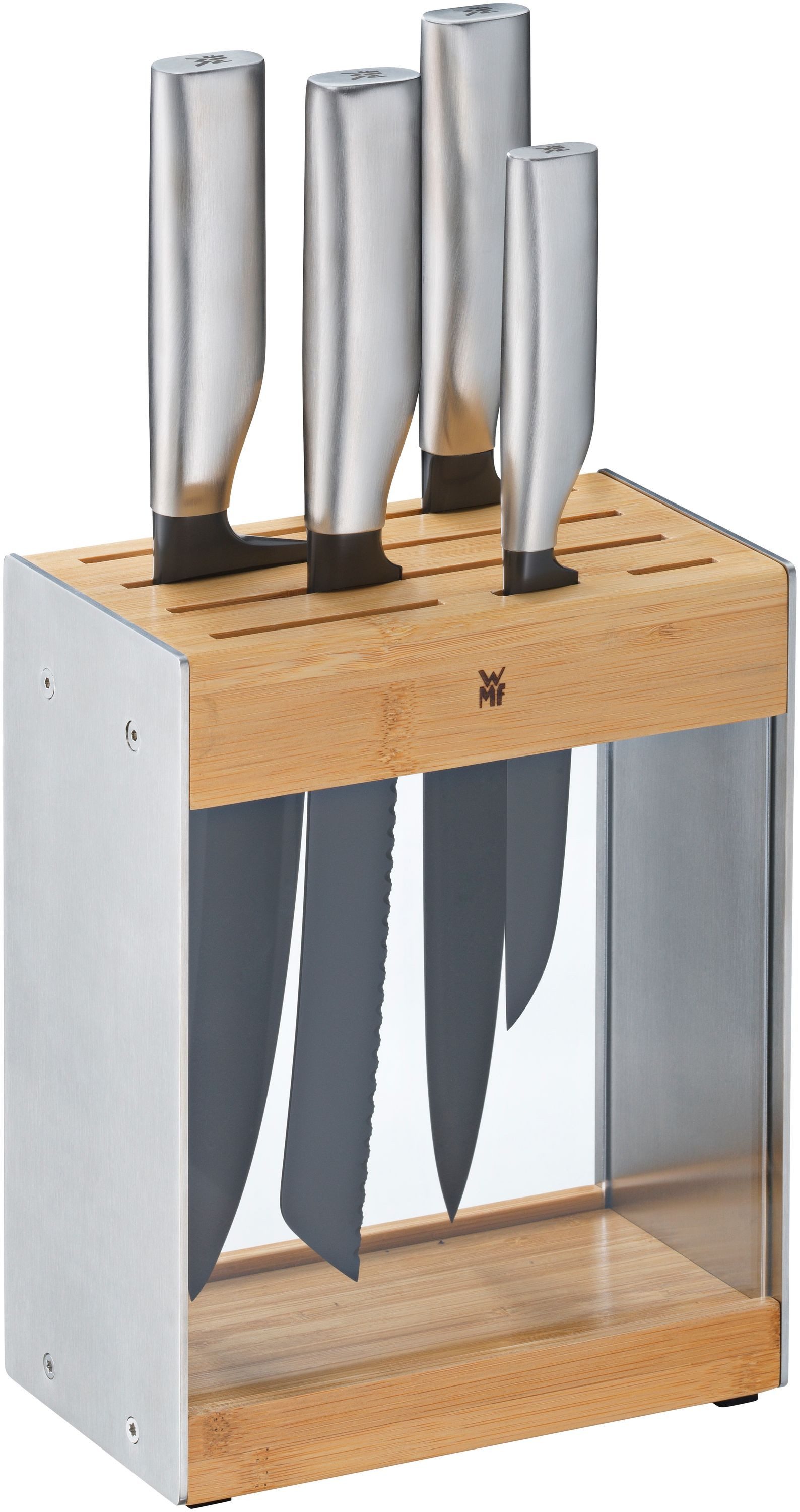 WMF Messer-Set Ultimate Black Messer-Set mit Messerblock, 5-teilig, mit Messerblock, 5-teilig