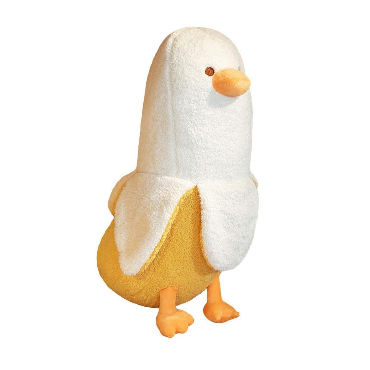 LuxusKollektion Kuscheltier Plüschtier Banane Ente Plüschkissen Geschenk Kinder Weiß 90cm