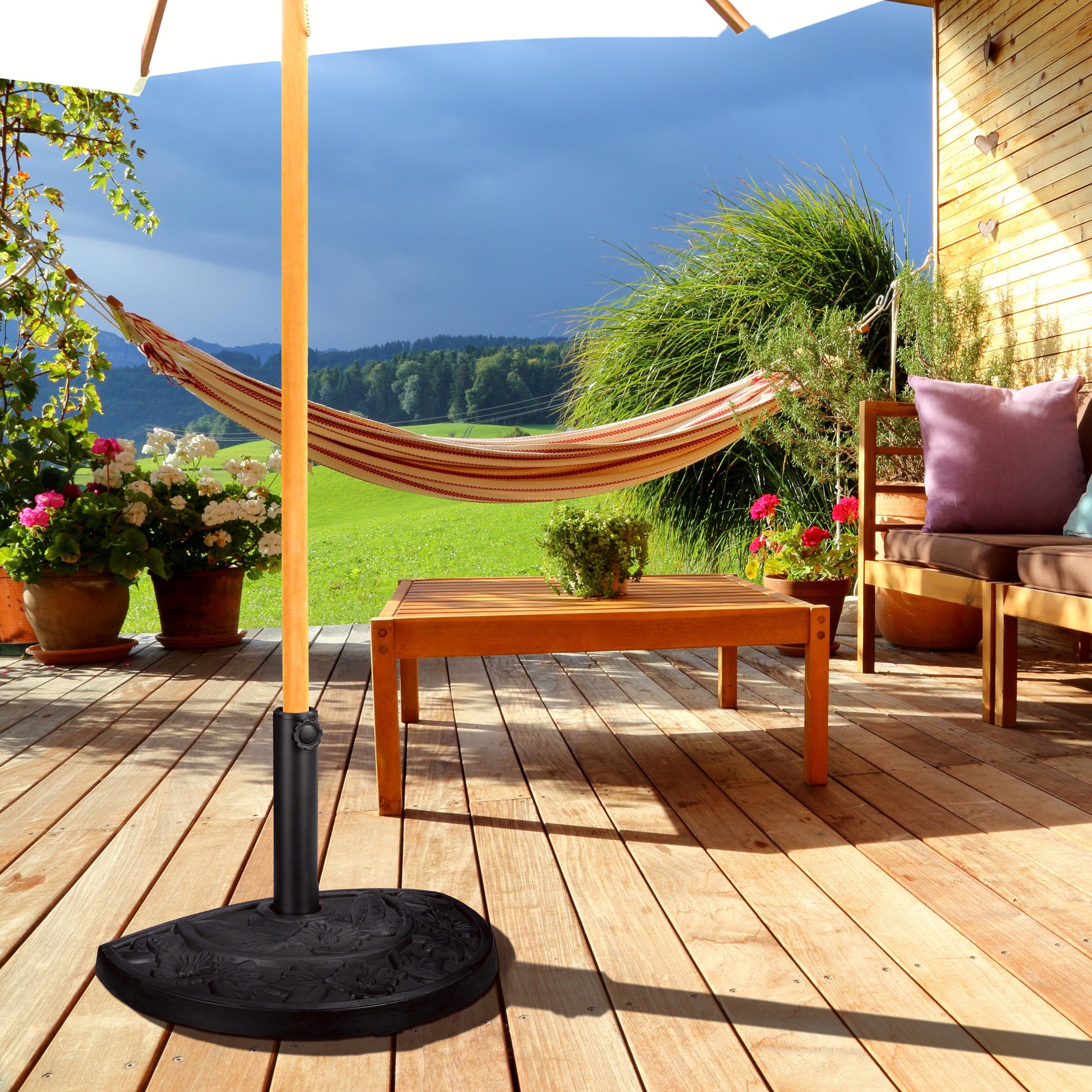 relaxdays Betonschirmständer Halbrunder Sonnenschirmständer günstig online kaufen