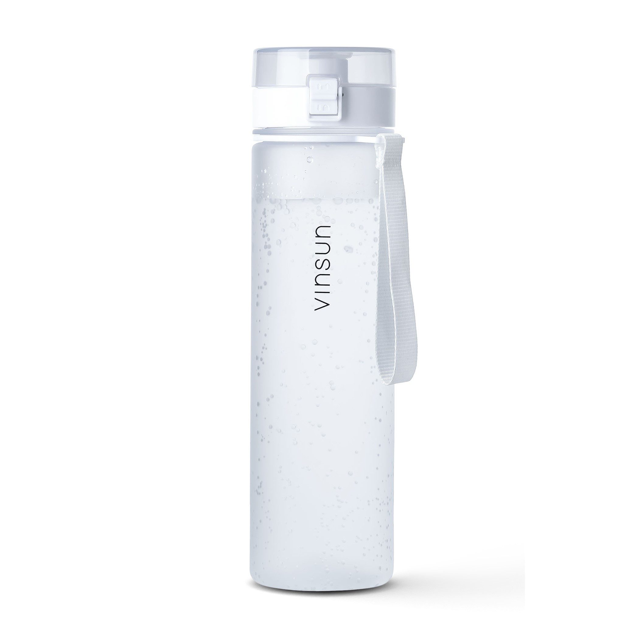 Vinsun Trinkflasche Tritan Sportflasche 1L - Wasserflasche BPA frei & Kohlensäure geeignet, Auslaufsicher, bruchsicher, geschmacksneutral, Einhand-Klicksystem