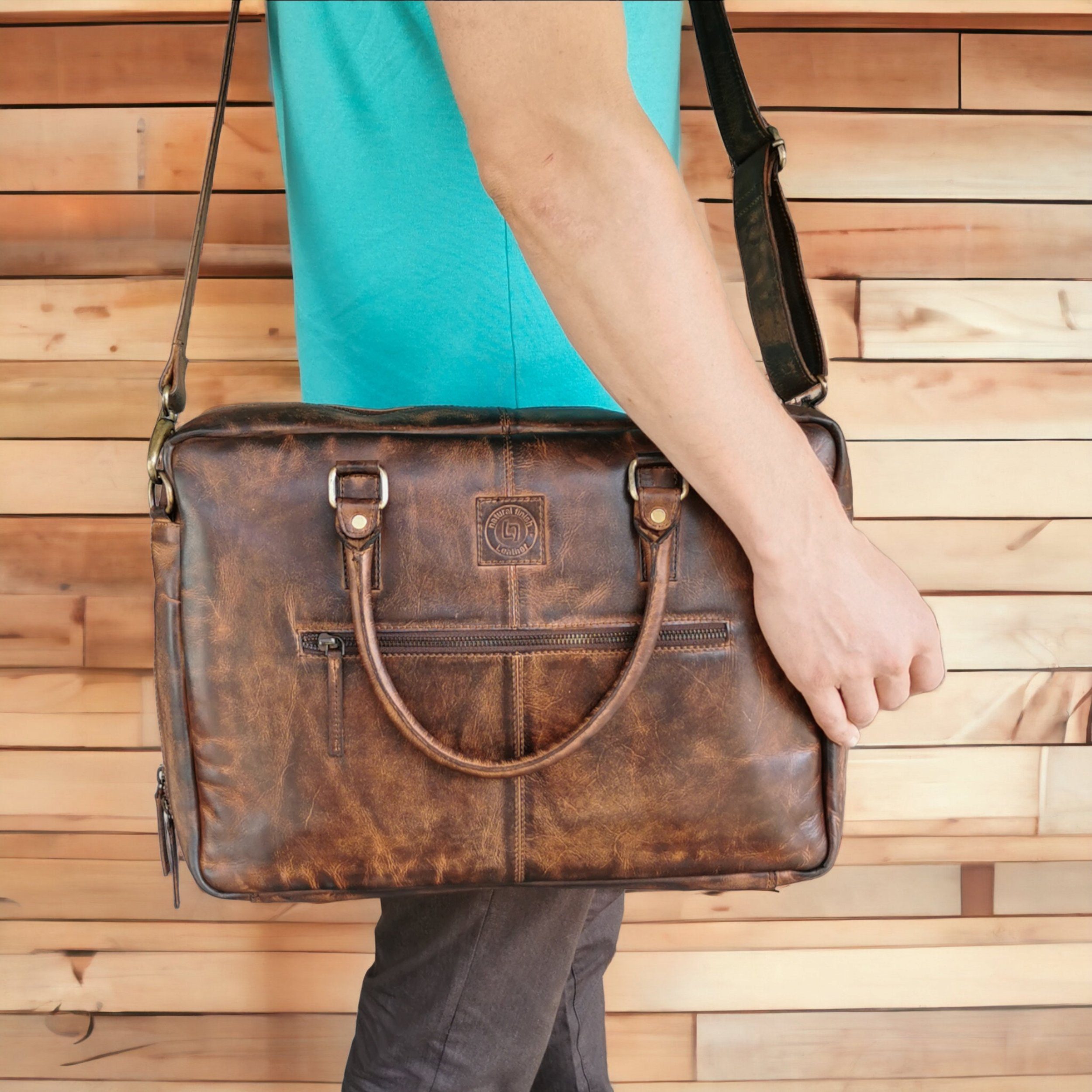 Landleder Laptoptasche Cambridge Business Bag - Ordner & Laptop (gepolstert), 100% Rindleder