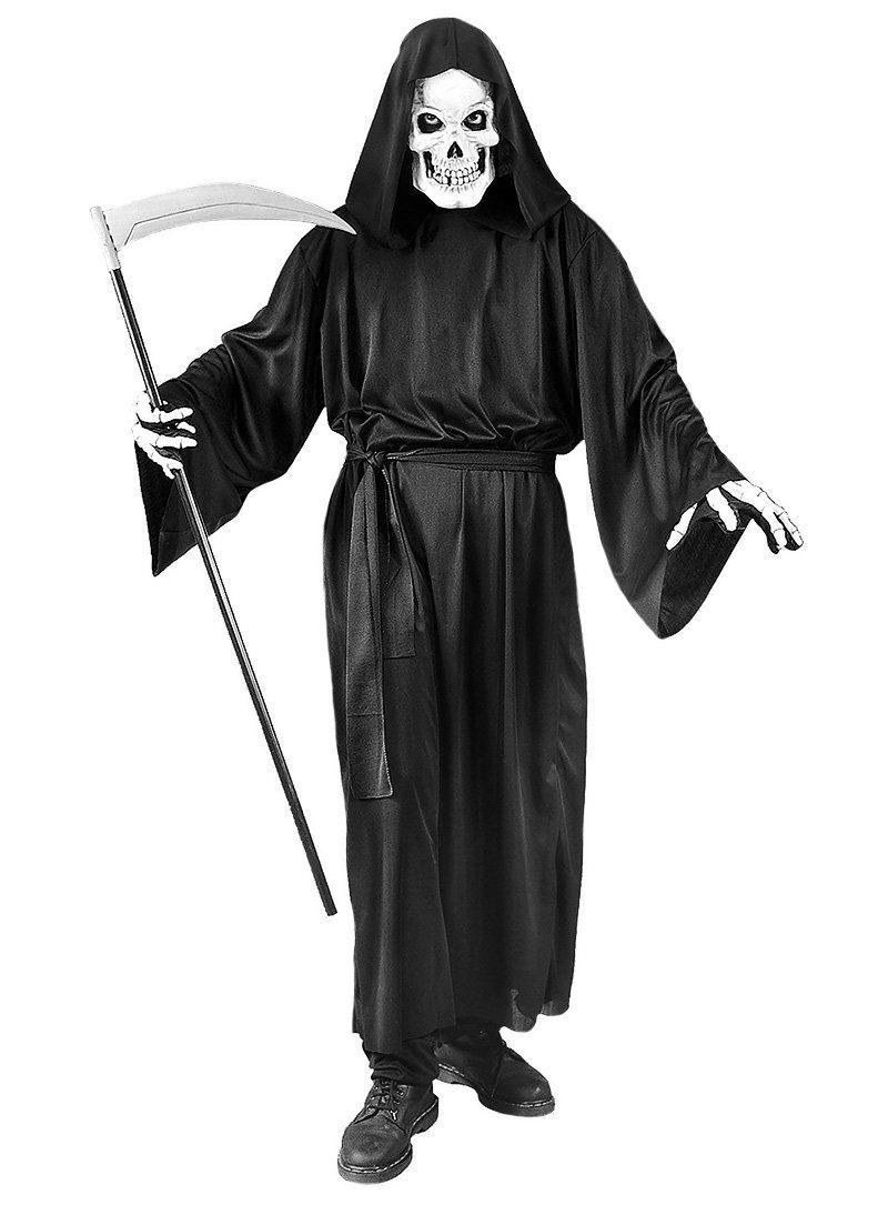 Fun World Kostüm »Gevatter Tod«, Stimmungsvolle Schnitter Robe für Halloween  und Fasching