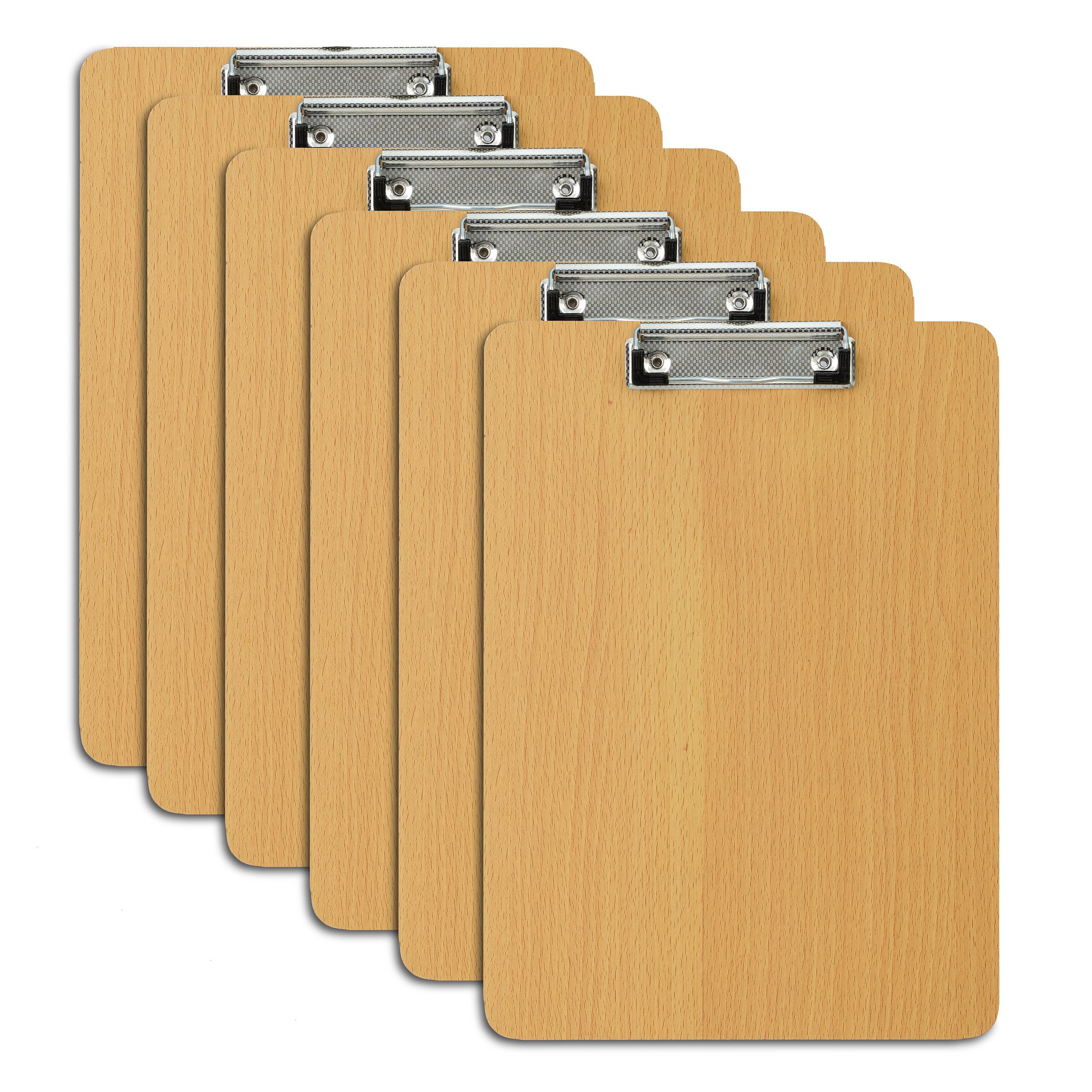 relaxdays Schreibmappe 6er Set Klemmbrett in Holzoptik (6-St)
