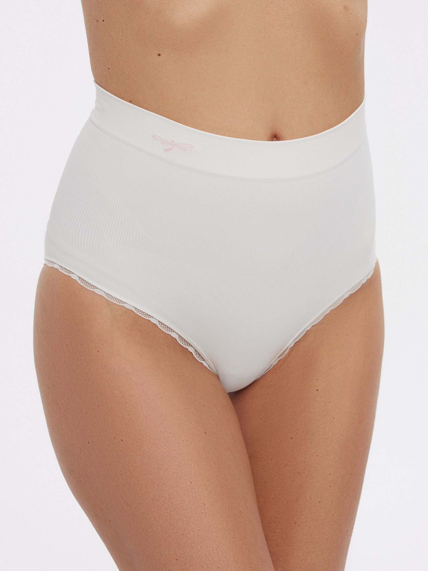 Pure Shape Shapingslip Bauchcontrol elastisch mit Spitzendetails weiß