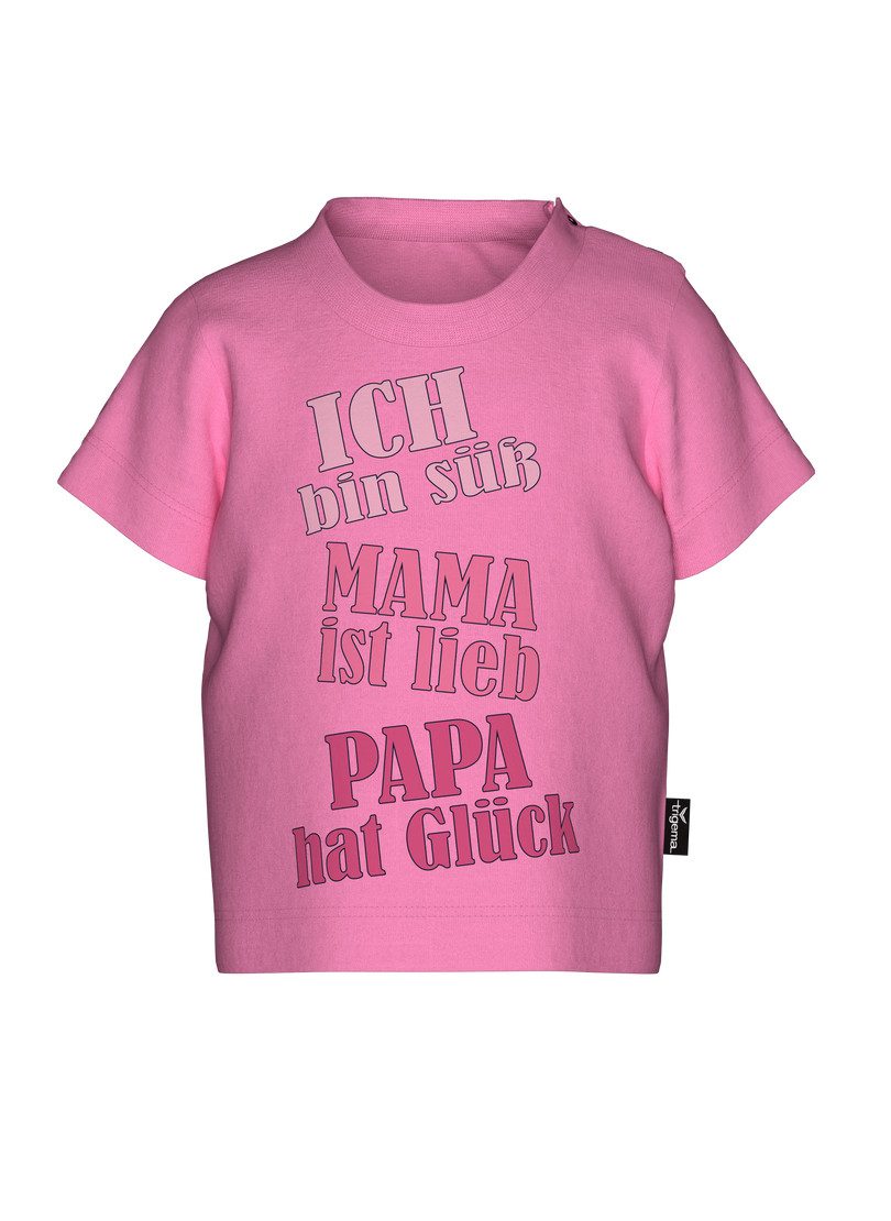 Trigema T-Shirt TRIGEMA T-Shirt mit frechem Spruch-Print (1-tlg)