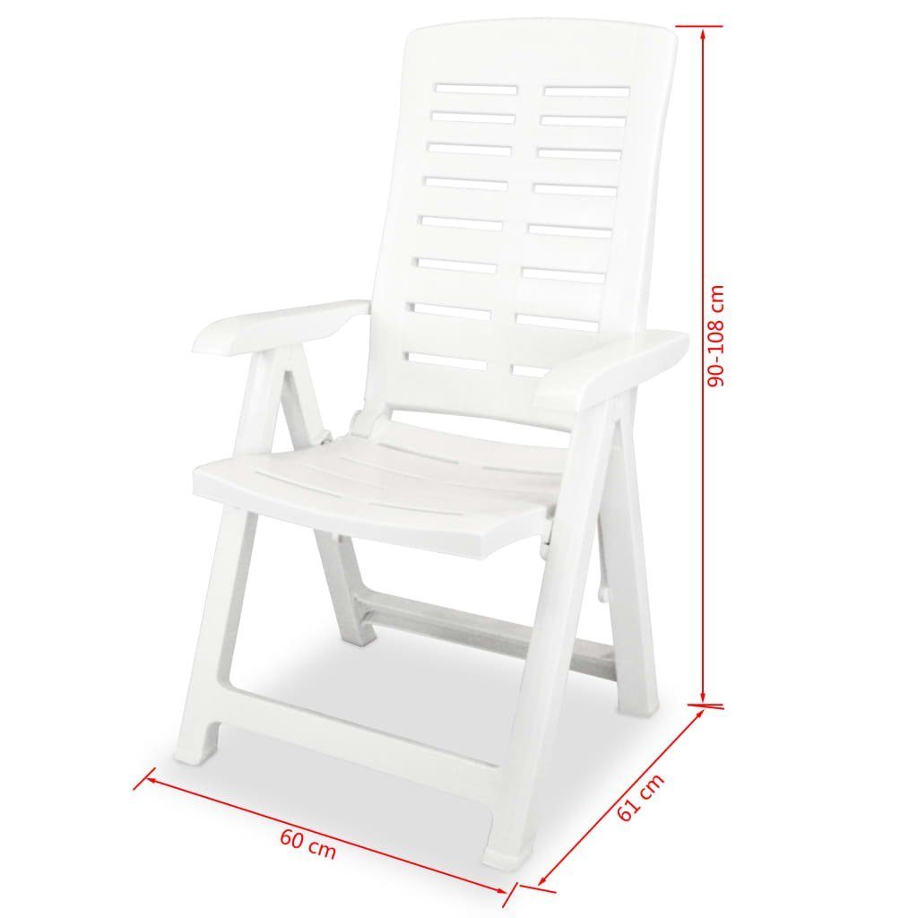 Kunststoff Gartenstuhl furnicato Garten-Liegestühle 4 Stk. Weiß