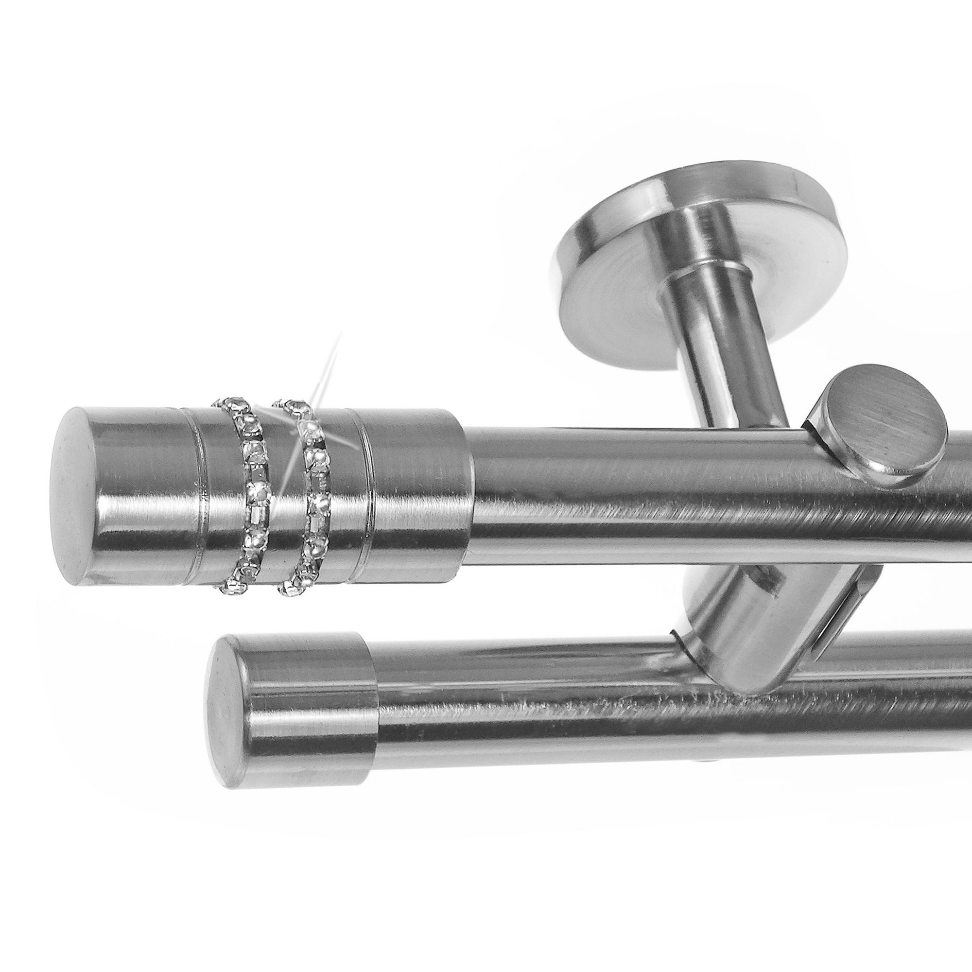 BASIT Gardinenstange Edelstahloptik 20mm mit Wandträgern günstig online kaufen