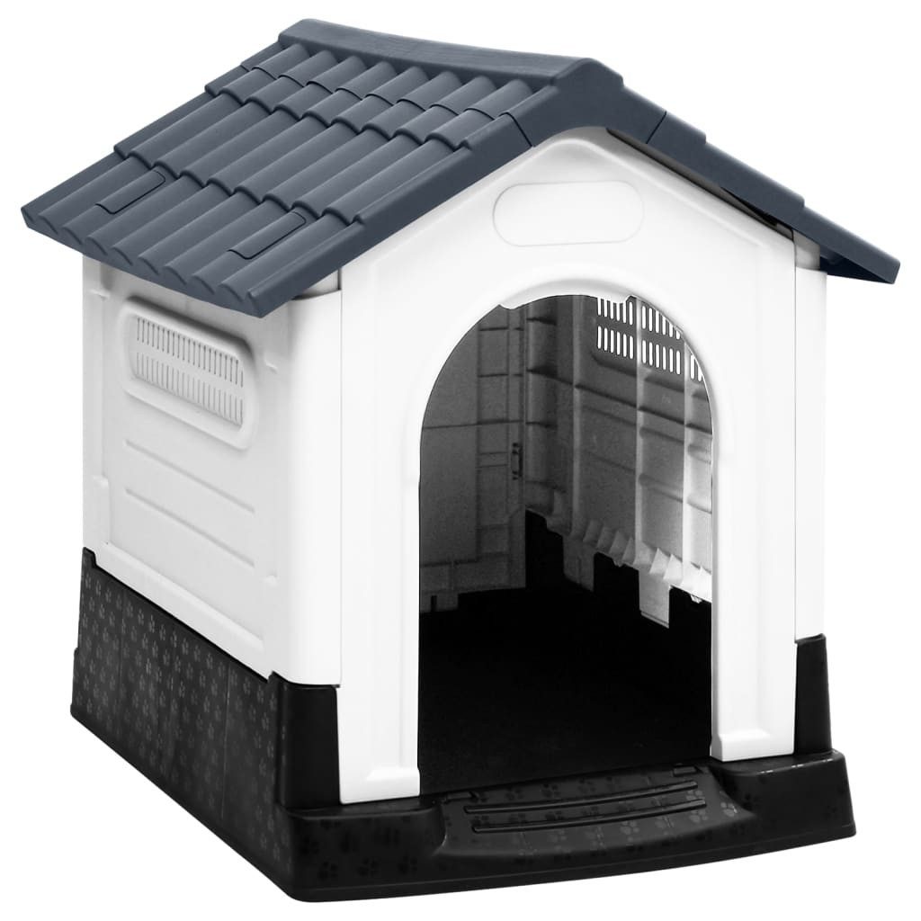 vidaXL Hundezwinger Hundehütte Grau 57x68x66 cm Polypropylen Hundehaus Hundebox Kunststoff