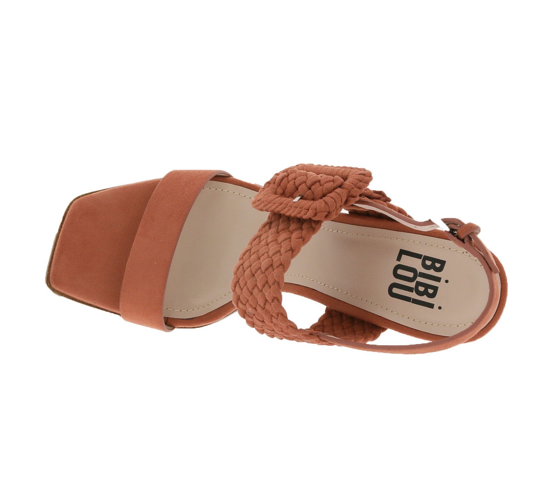 Bibi Lou BIBI LOU Absatz-Sandalen Dunkelrosa schicke mit Damen Sandalette geflochtenen Outdoorschuh Freizeit-Sandalette Verzierungen