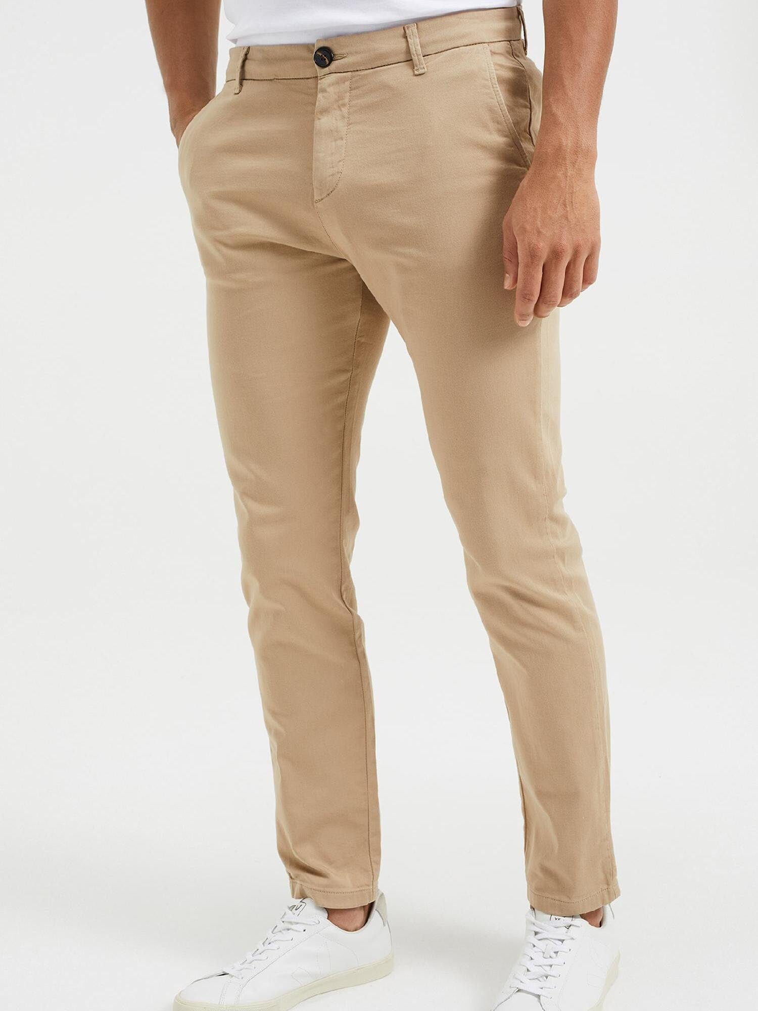 Beige Chinohose Fashion (1-tlg) WE