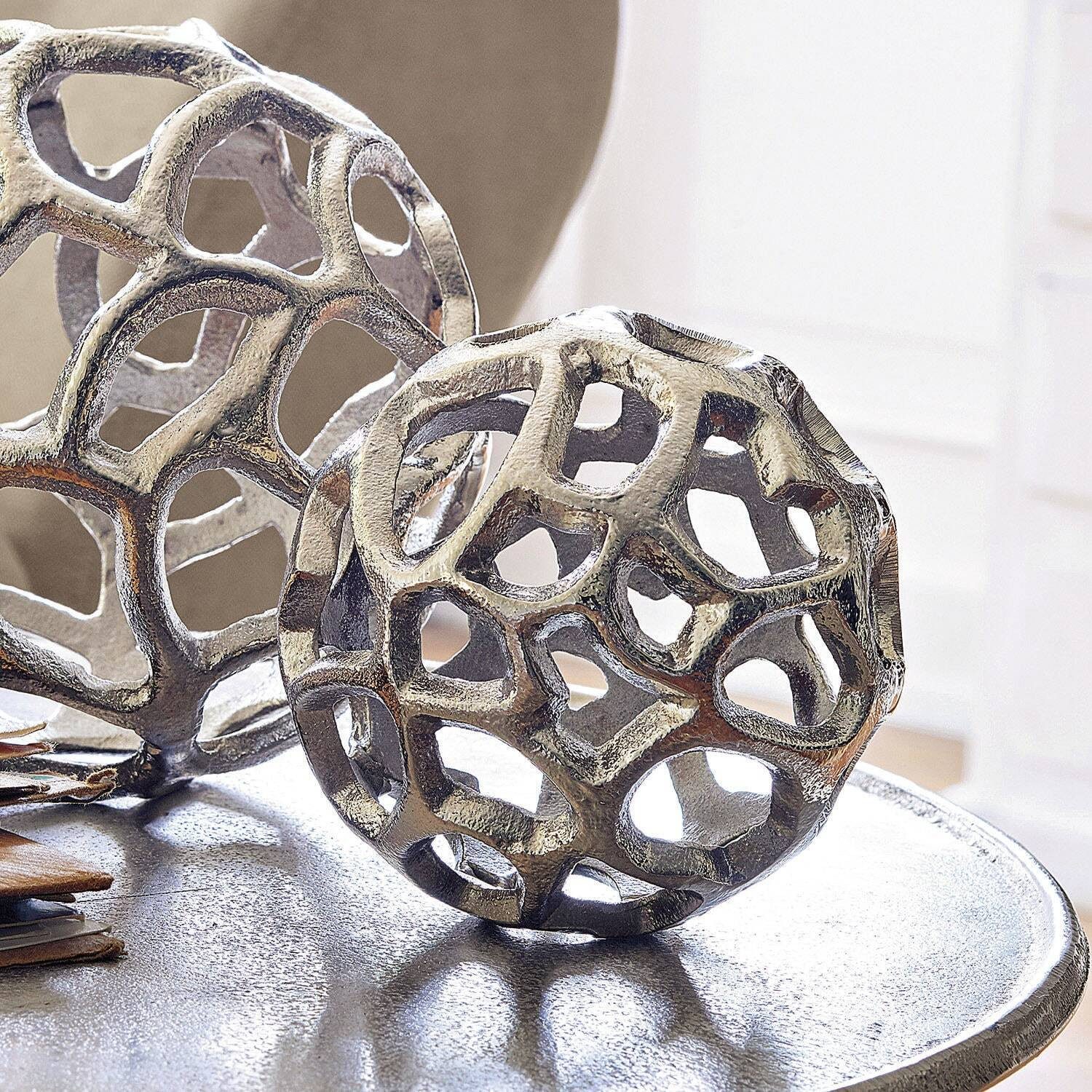 Mirabeau Dekoobjekt Deko-Objekt 2er Set Venay silber