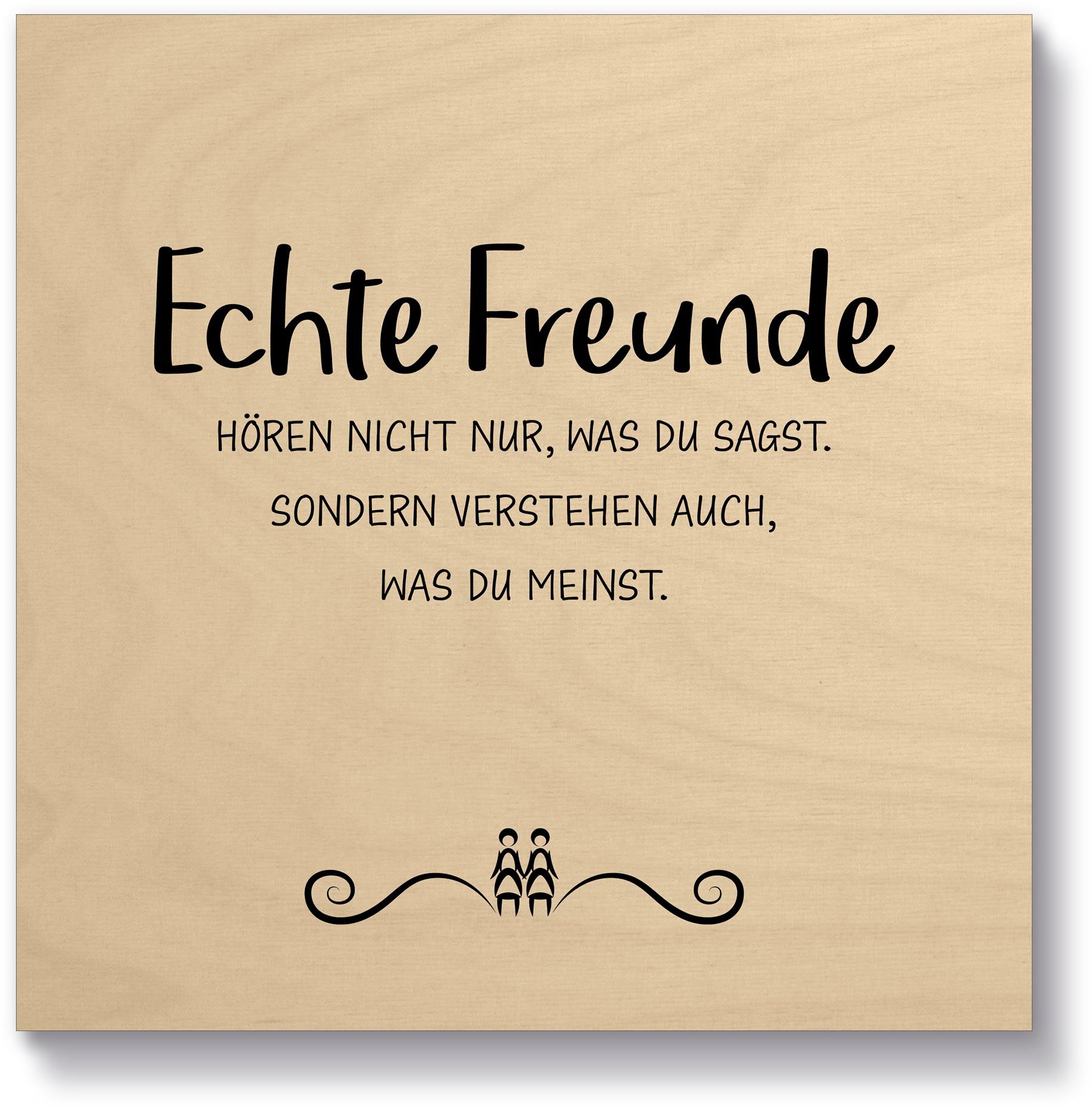 Artland Holzbild Echte Freunde, Sprüche & Texte (1 St) | Poster